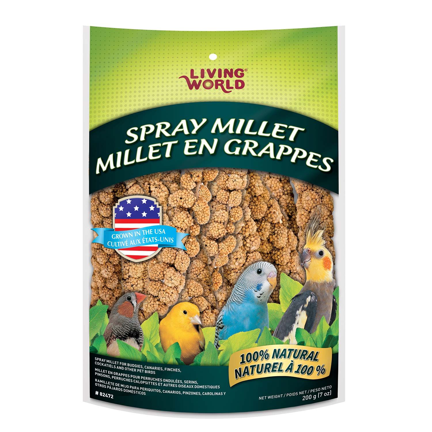 Living World Spray Millet - 100 G For Birds 3.5 Oz Bird Treat