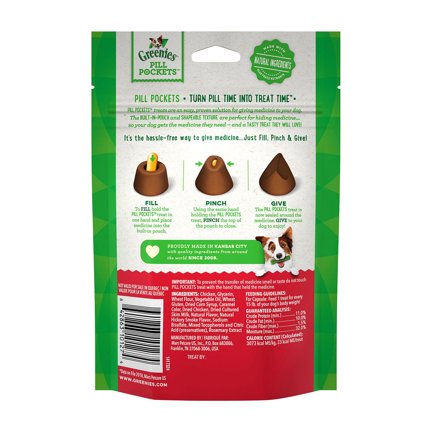 Greenies Pill Pockets Hickory Smoke Flavor Capsules Dog Treat