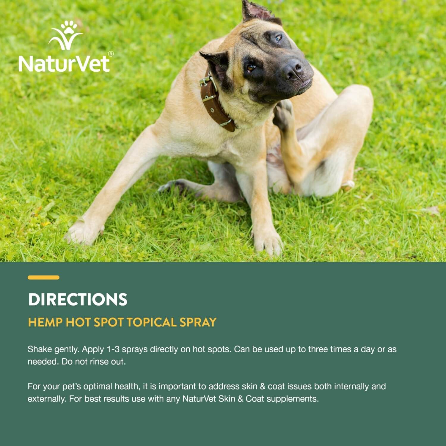 Naturvet Hemp Hot Spot Spray With Aloe Vera For Dogs