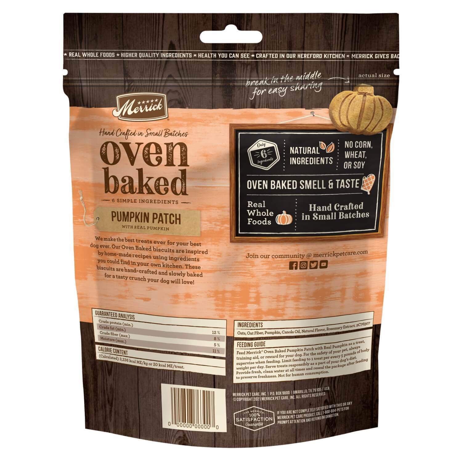 Merrick Oven Baked Pumkin Patch Crunchy Dog Treats
