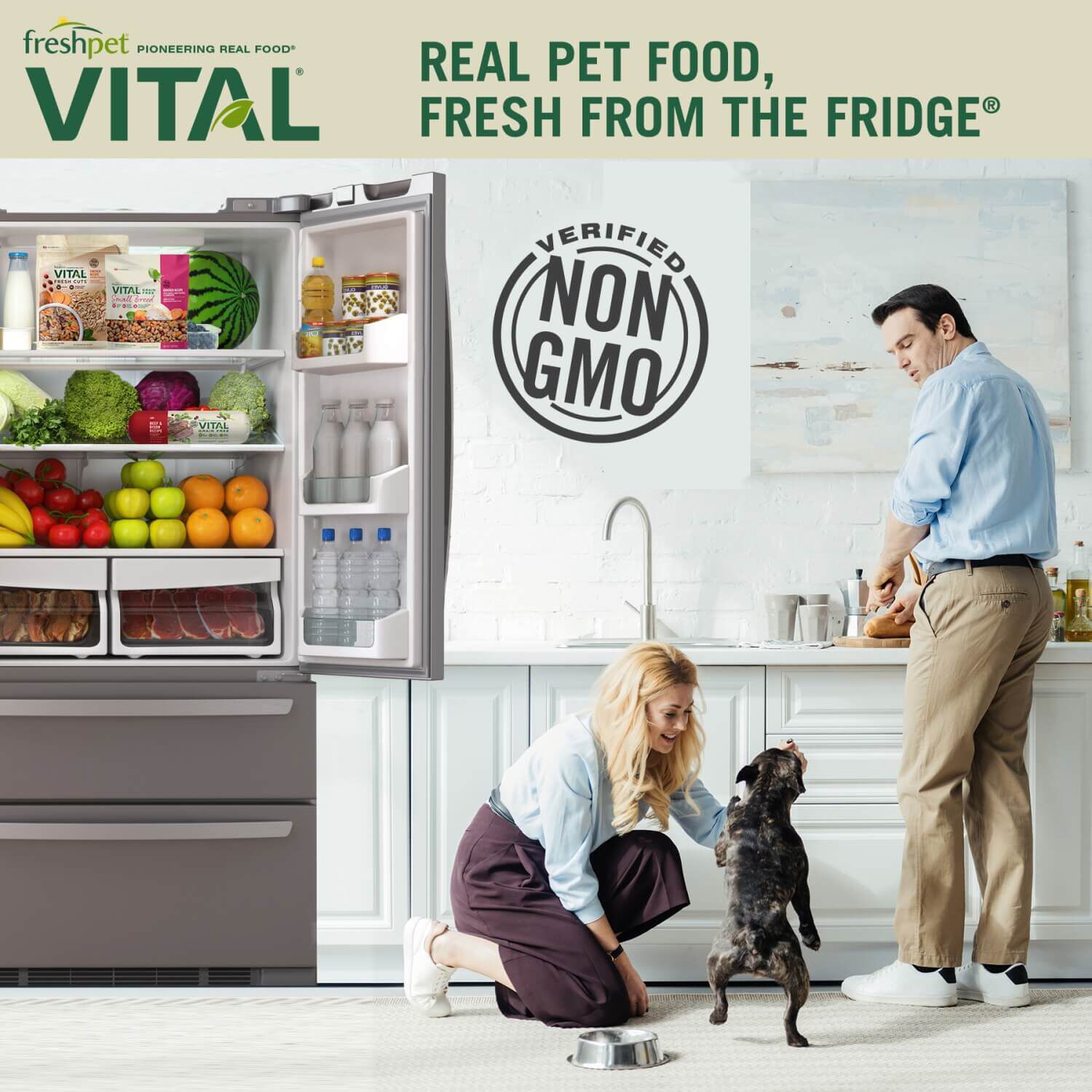 Freshpet Vital Grain Free Fresh Dog Food, Beef & Bison Roll Recipe