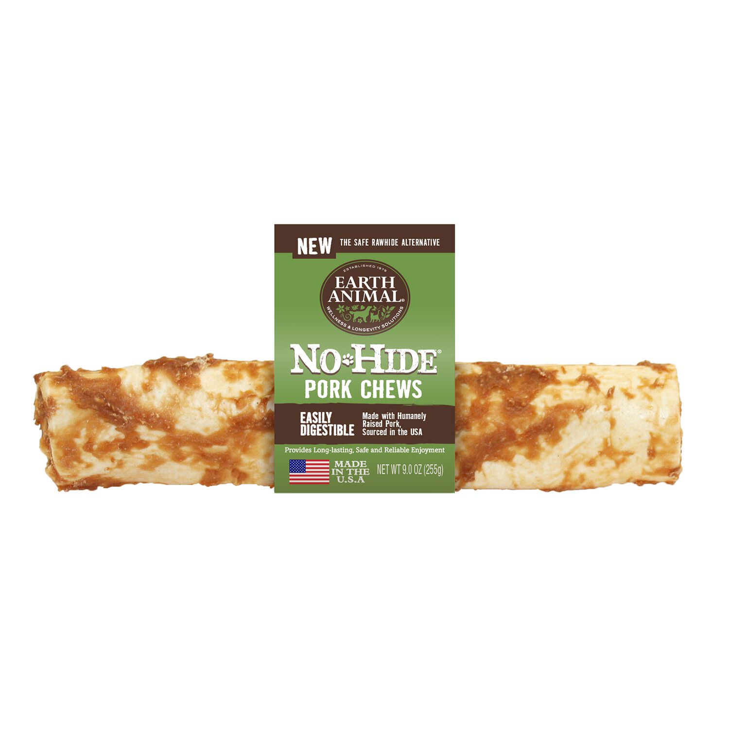 Earth Animal No-Hide Rawhide Alternative Dog Treat Chew, Pork Recipe