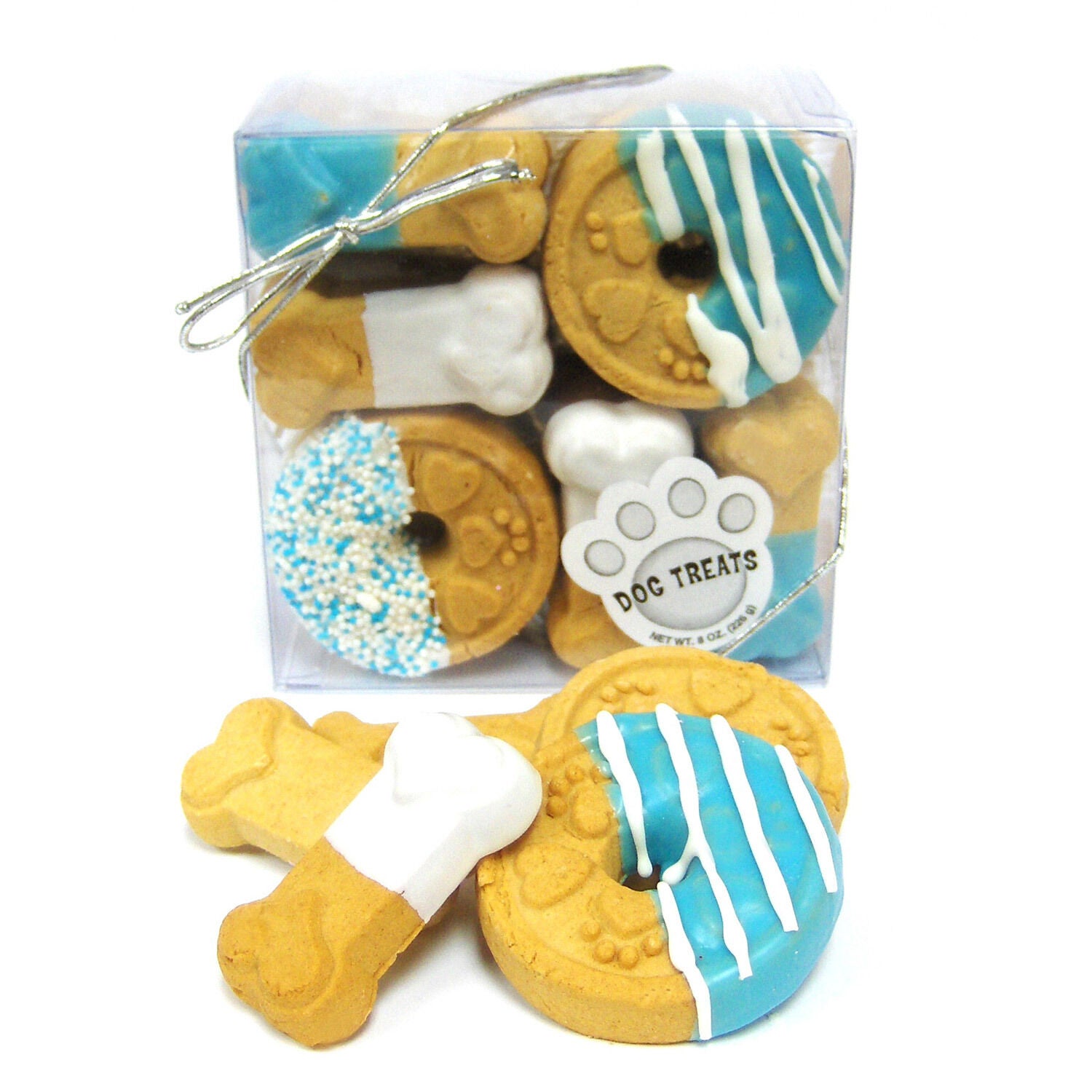 Claudia's Canine Cuisine Blue Buddies Birthday Dog Biscuit Treat Box, 7-Oz