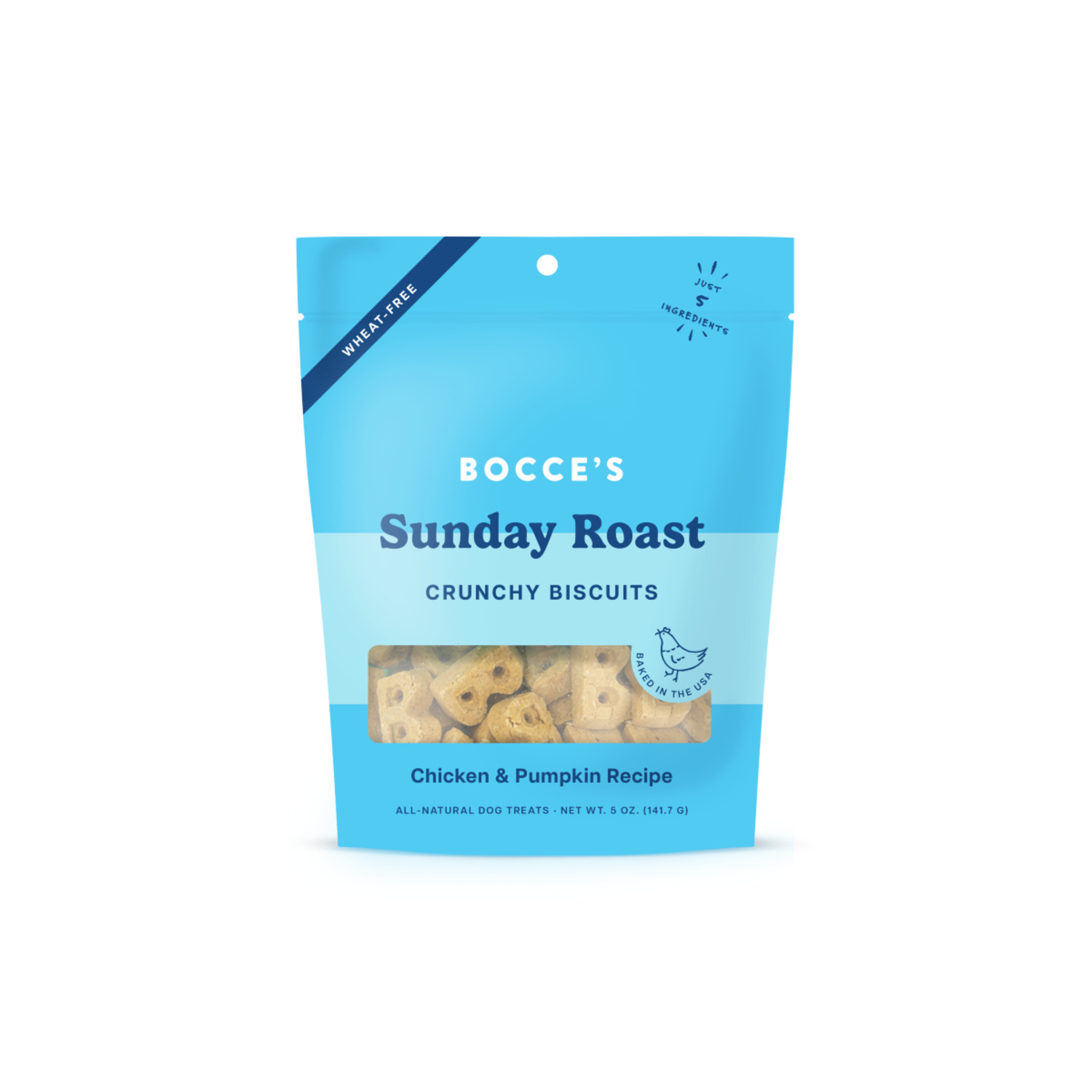 Bocce's Bakery Sunday Roast Biscuit Dog Treats, 5Oz