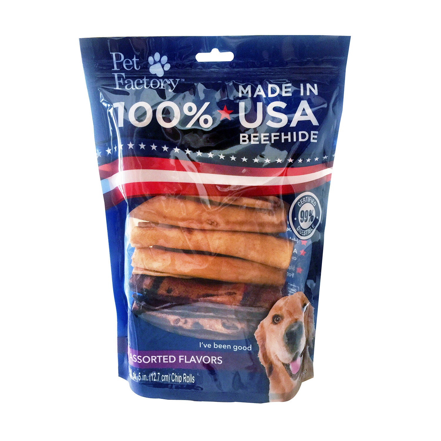 Pet Factory Chicken And Beef Flavored Chip Rolls Dog Treat
