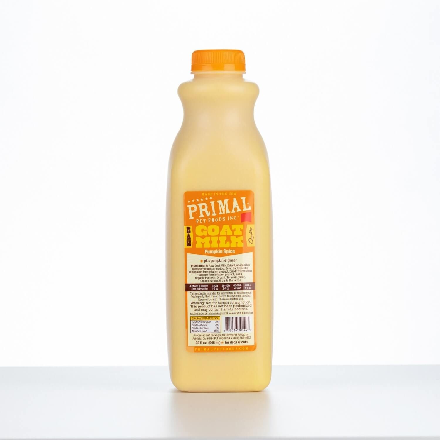 Primal Frozen Pumpkin Spice Raw Goat Milk Dog & Cat Food Topper