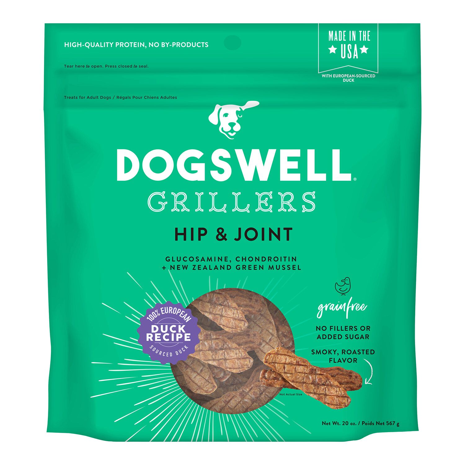 Dogswell Hip & Joint Grain-Free Duck Grillers Dog Treat