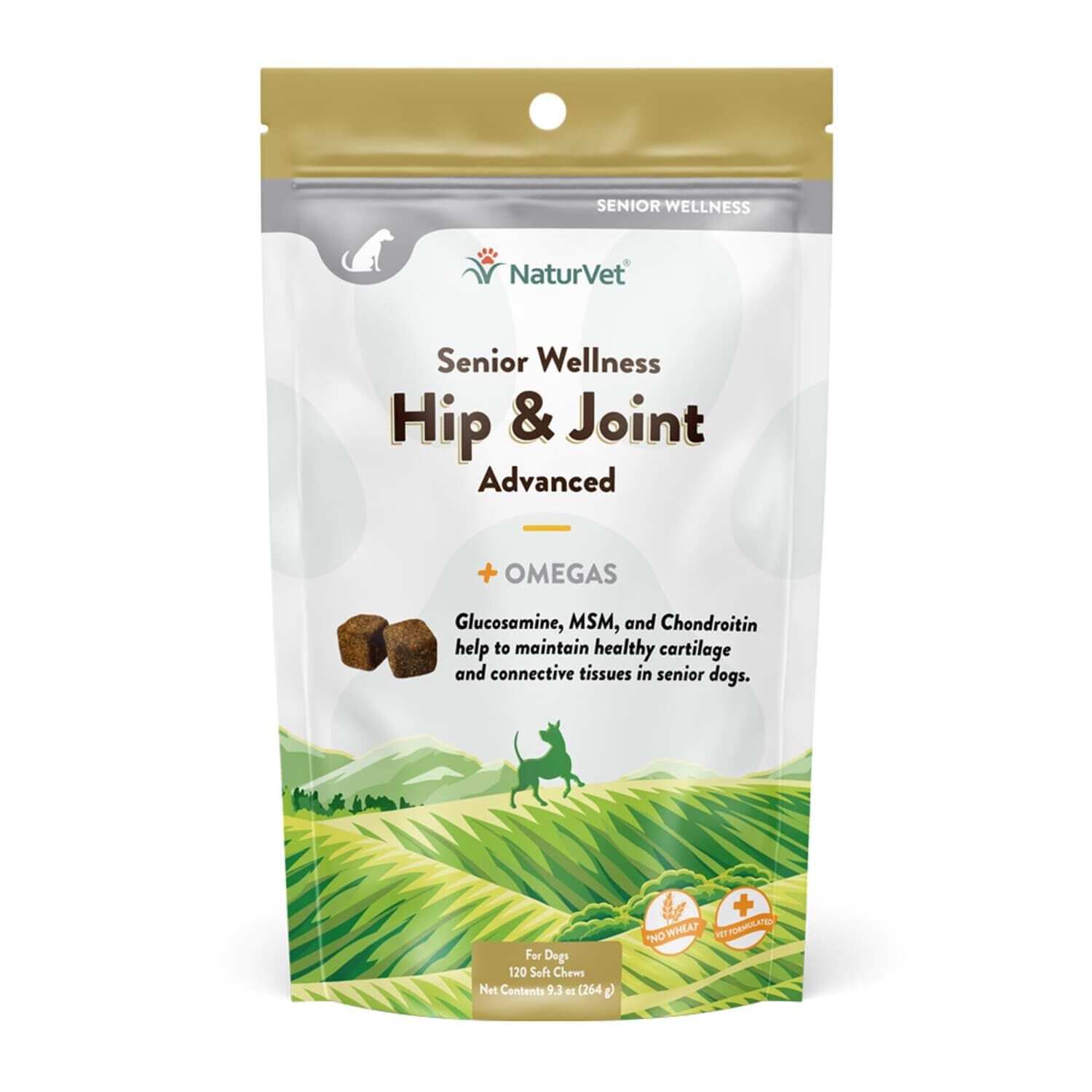 Naturvet Senior Wellness Hip & Joint Advanced +Omegas Dog Soft Chew Supplements