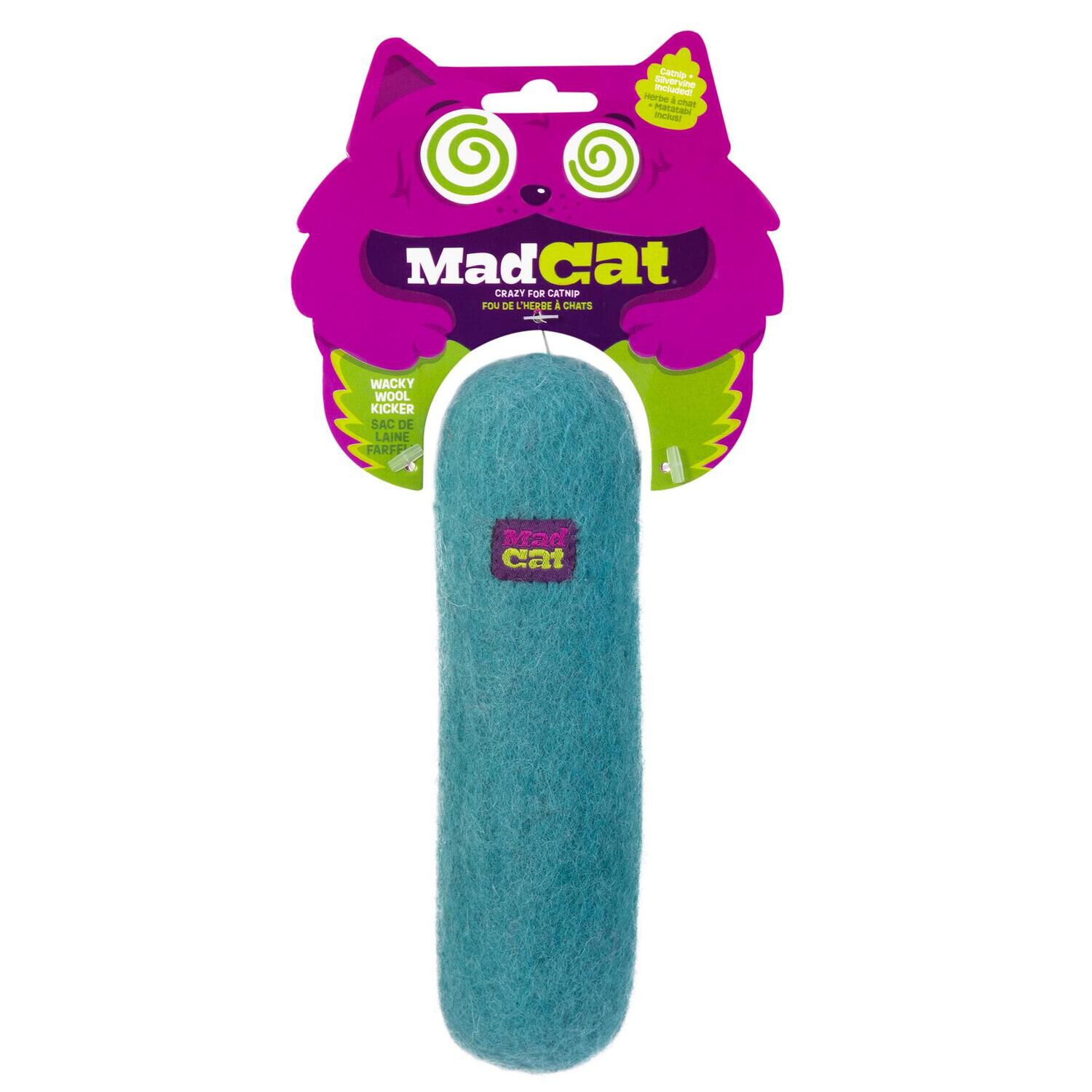 Mad Cat Wacky Wool Crinkle Catnip Filled Kicker Cat Toy