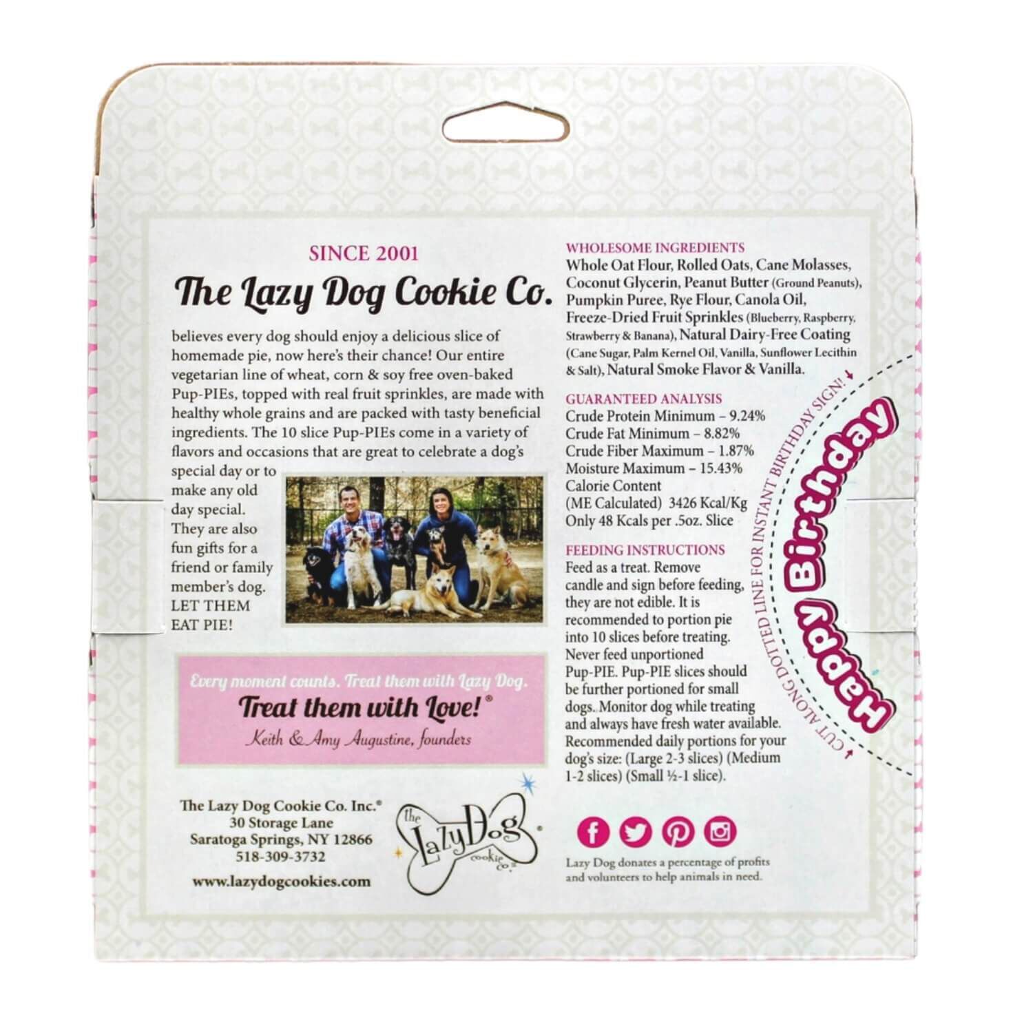 The Lazy Dog Cookie Co Happy Birthday Pup-Pie Dog Treat For A Darling Girl, 5Oz Pie