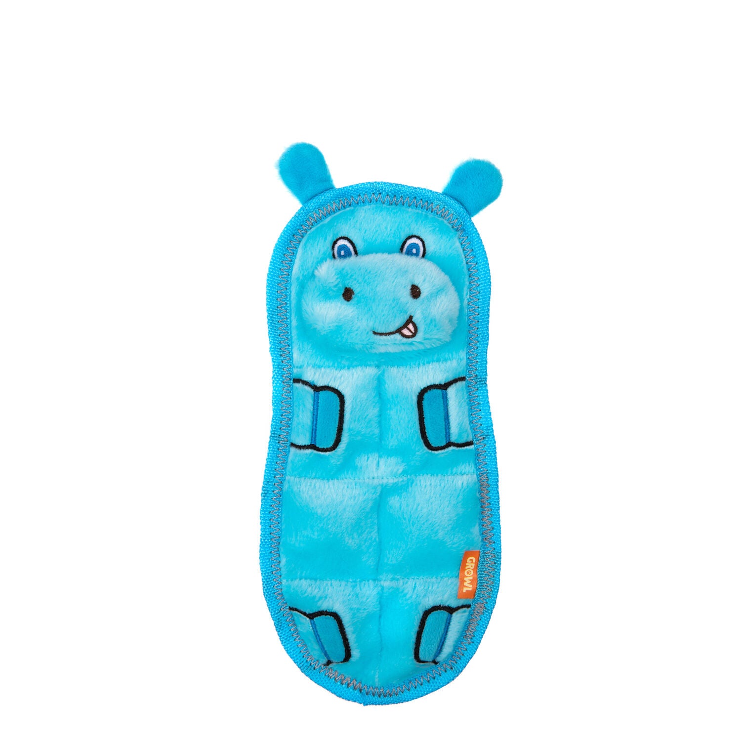 Growl Zoo Matz Hugo The Hippo Squeaky Dog Toy, 9.5"