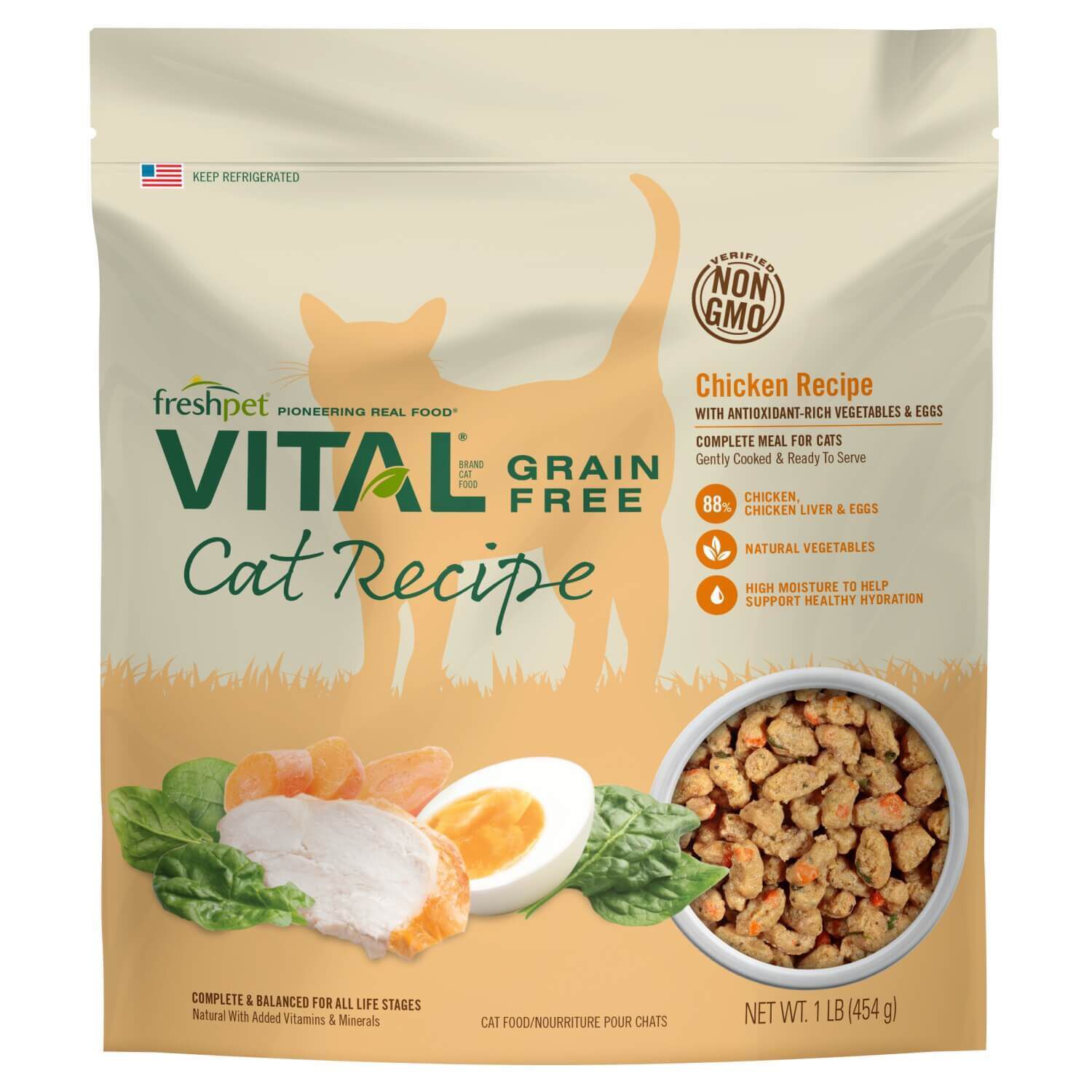 Freshpet Vital Grain Free Fresh Cat Food, Chicken Recipe