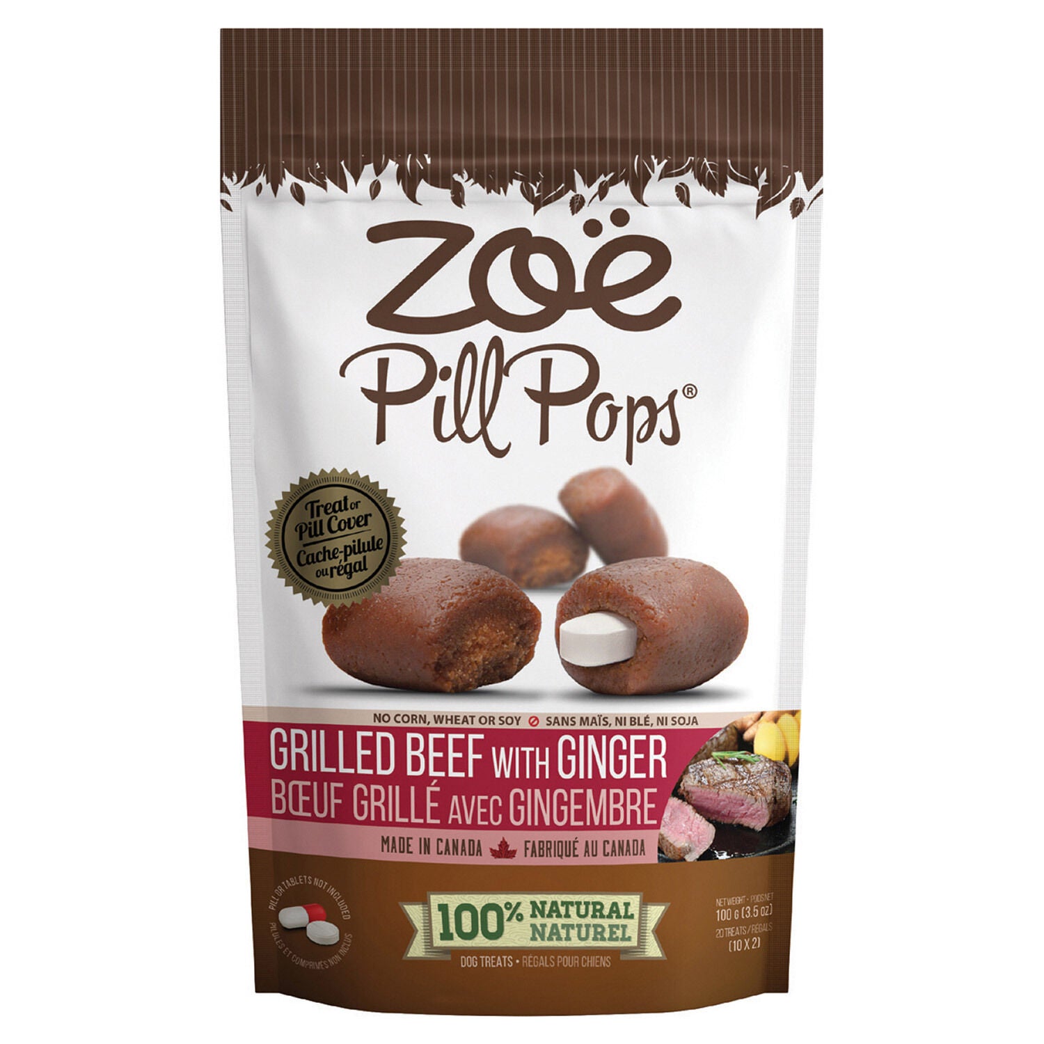 Zoe Pill Pops - Grilled Beef With Ginger Dog Treat