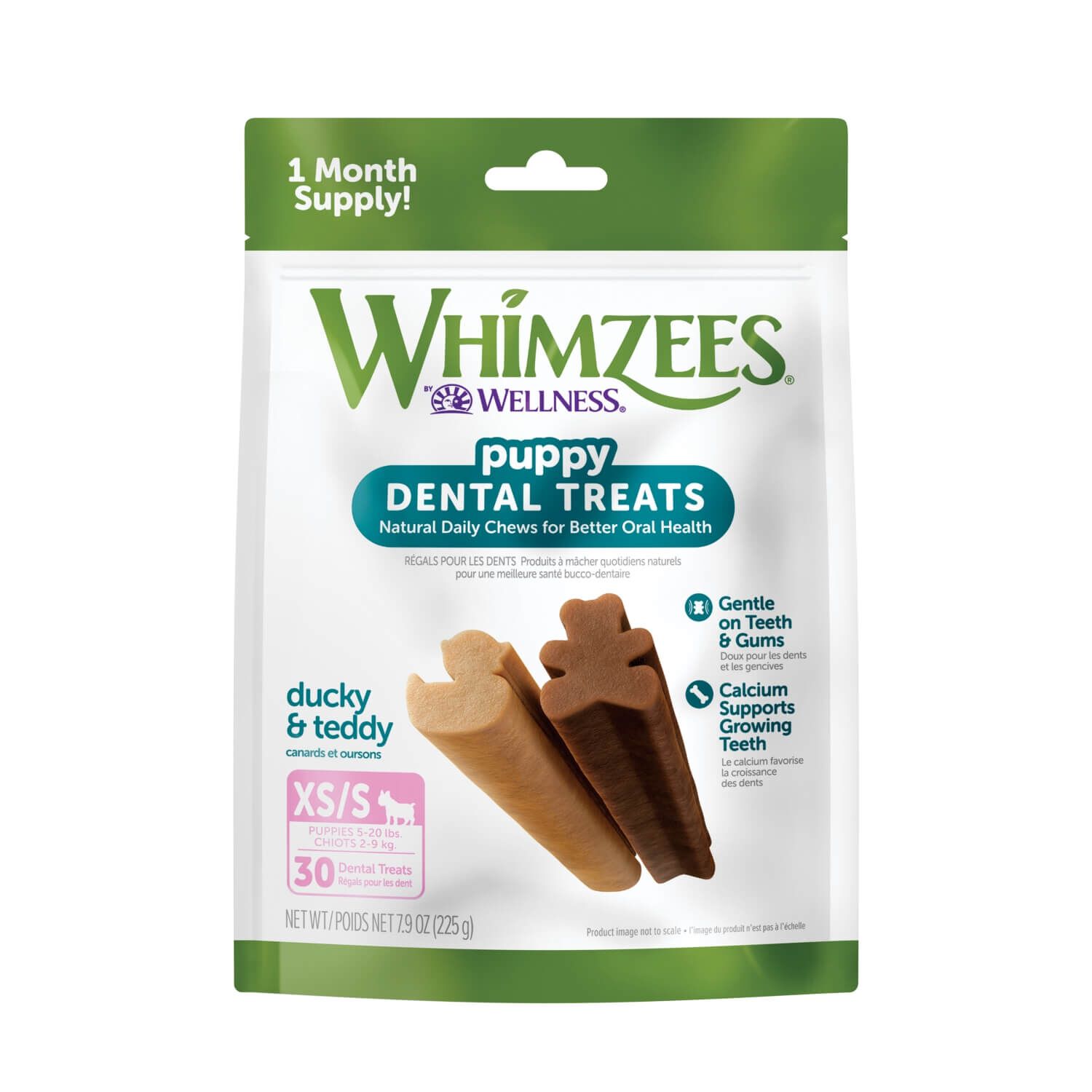 Whimzees Puppy Natural Grain Free Dental Chews For Dogs, Extra Small/Small Breed, 30 Count