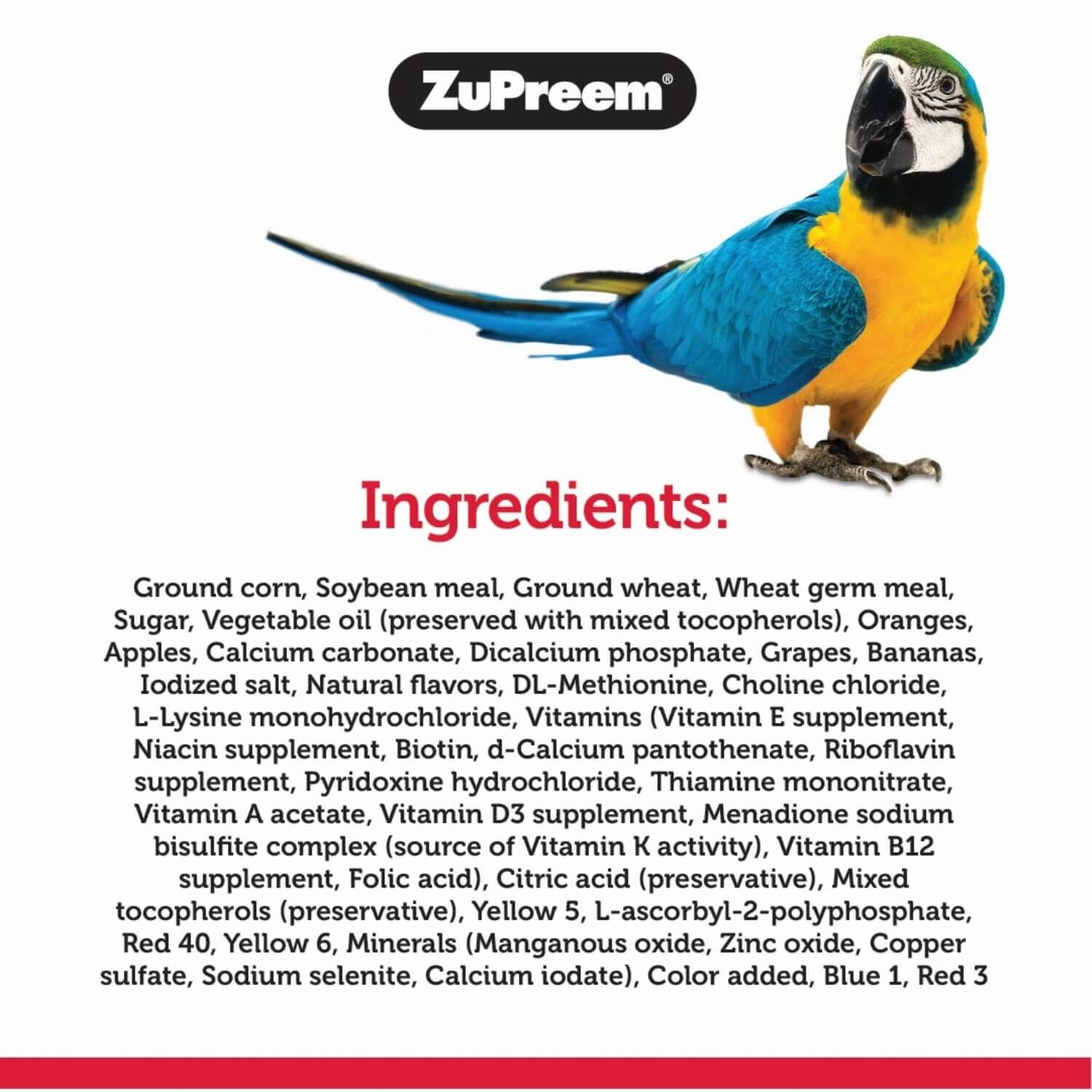 Zupreem Fruitblend Flavor With Natural Flavors Bird Food For Medium Birds, 2-Lb