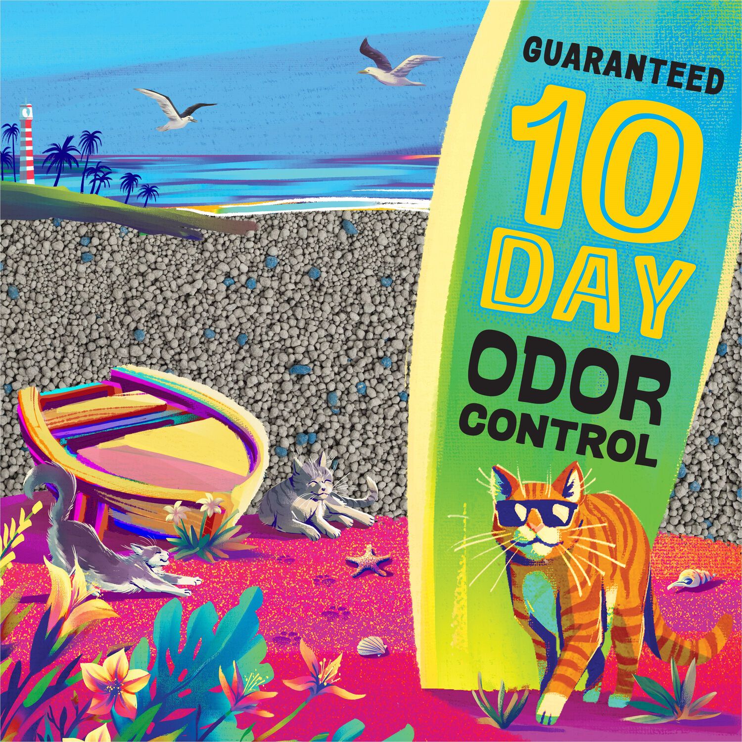 Tidy Cats Purina Bahama Sunset Scented Clumping Cat Litter Odor Control Formula, 20Lb