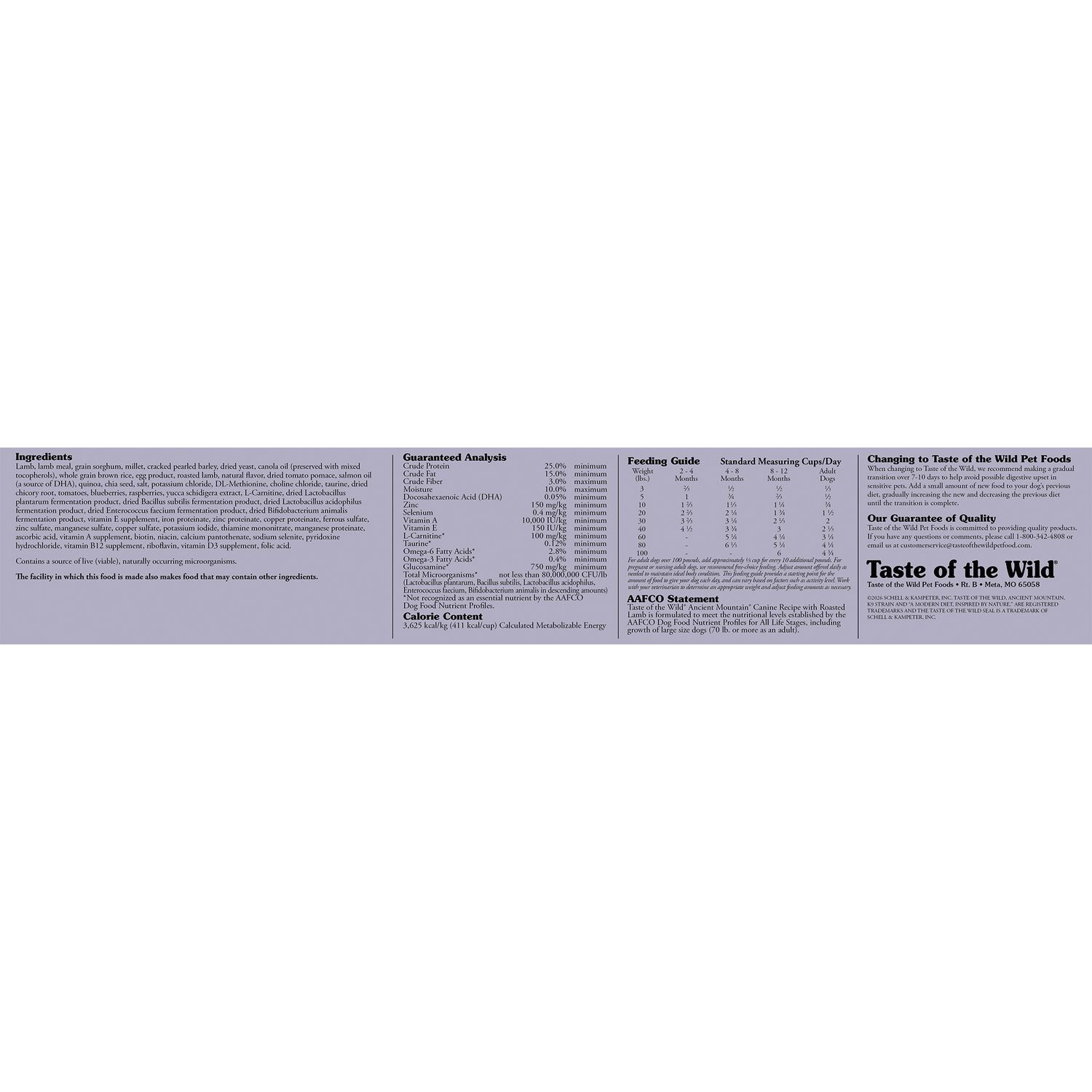 Taste Of The Wild Dry Dog Food, Ancient Mountain Canine Recipe With Roasted Lamb, 28-Lb Bag