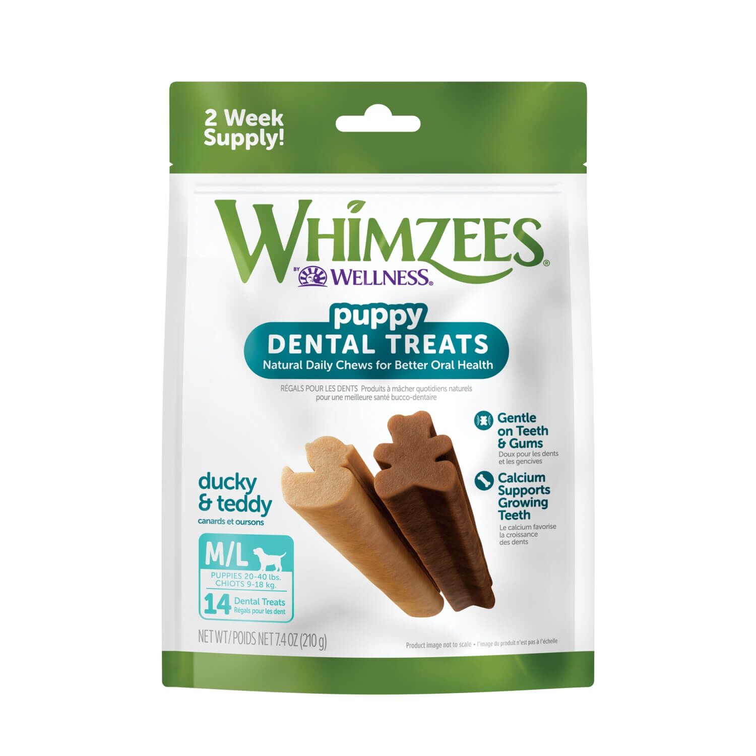 Whimzees Puppy Natural Grain Free Dental Chews For Dogs, Medium / Large Breed, 14 Count