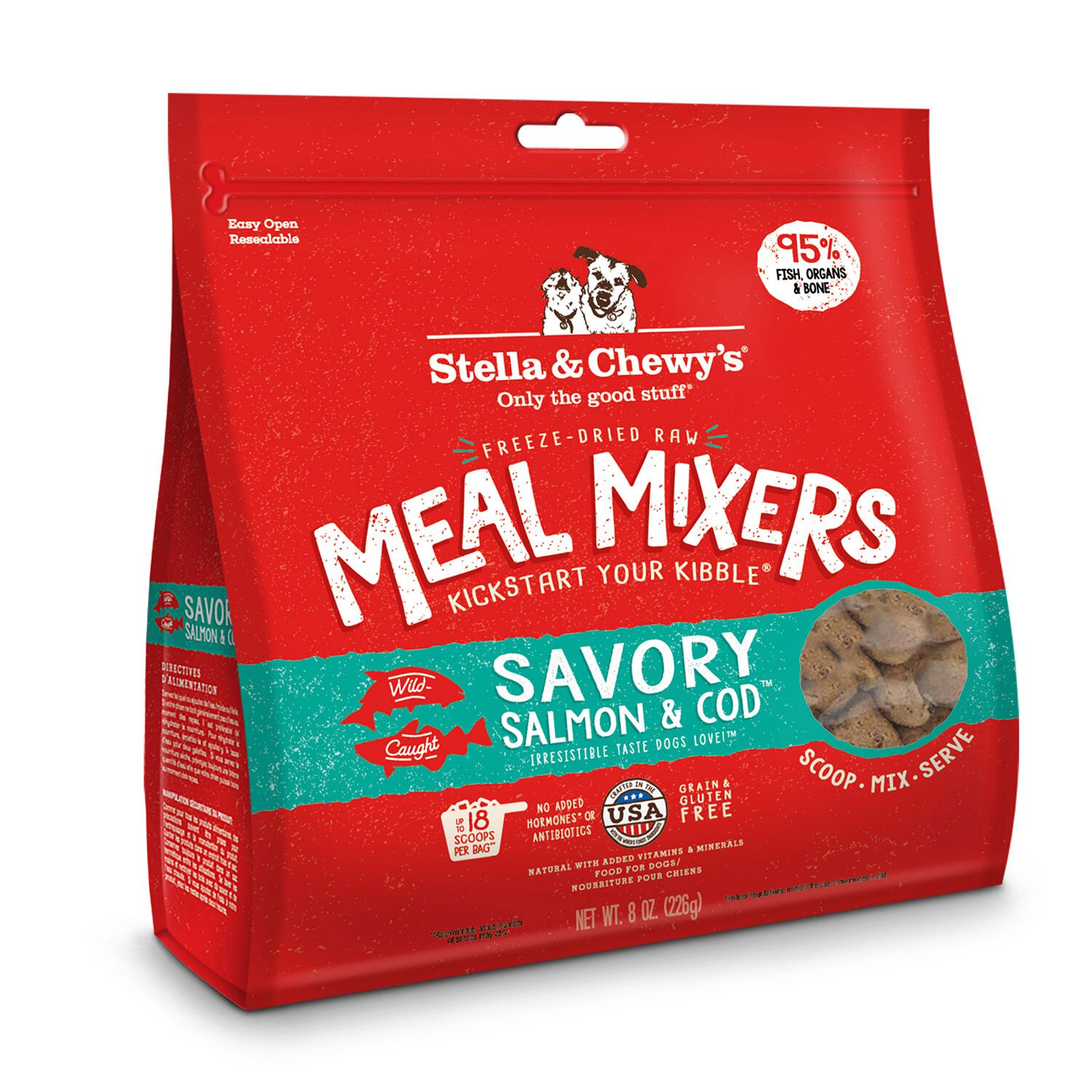 Stella & Chewy's Freeze-Dried Raw Savory Salmon & Cod Meal Mixers Dog Food