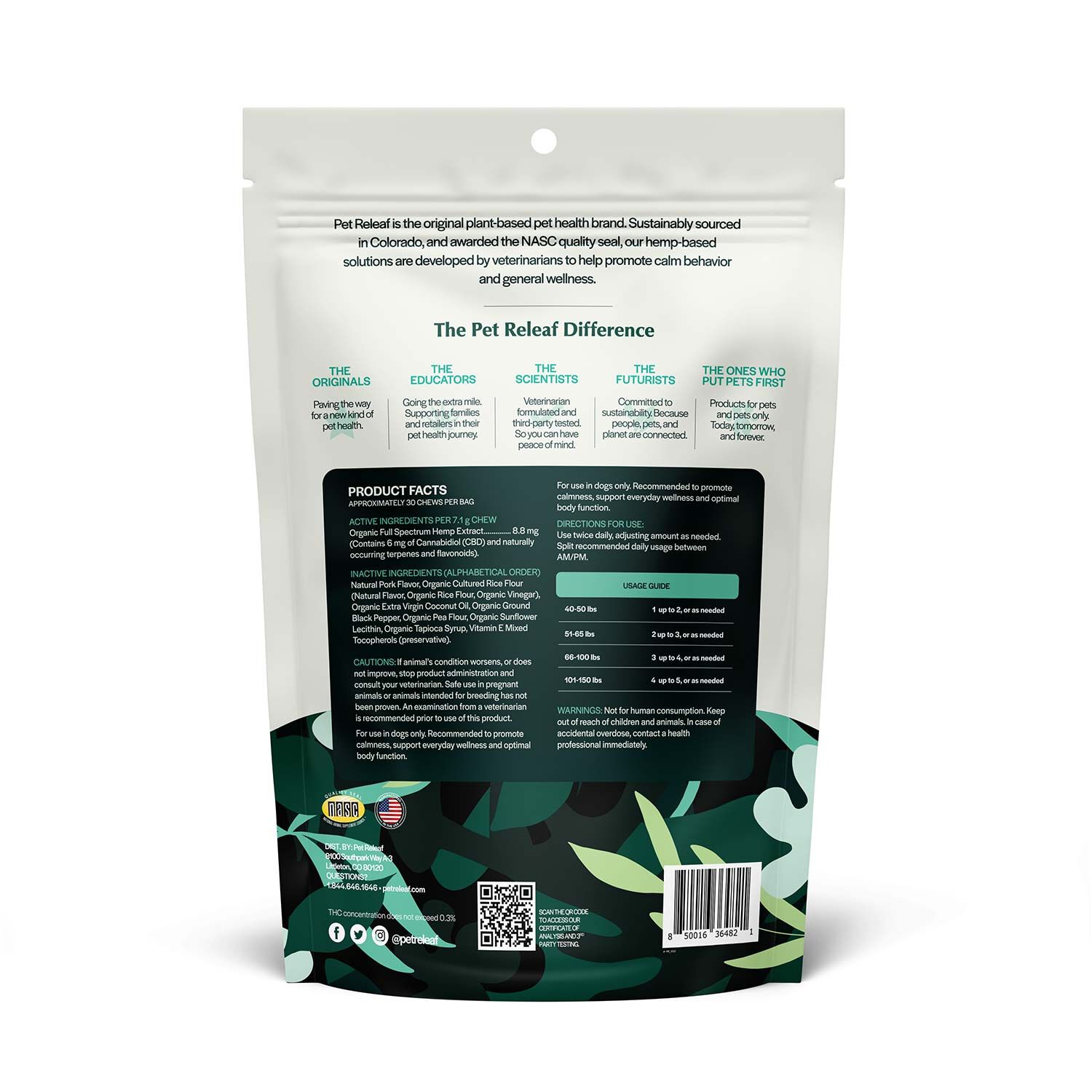 Pet Releaf Stress Releaf Cbd Edibites Medium-Large Dog Chews, Bacon Flavor, 7.5 Oz