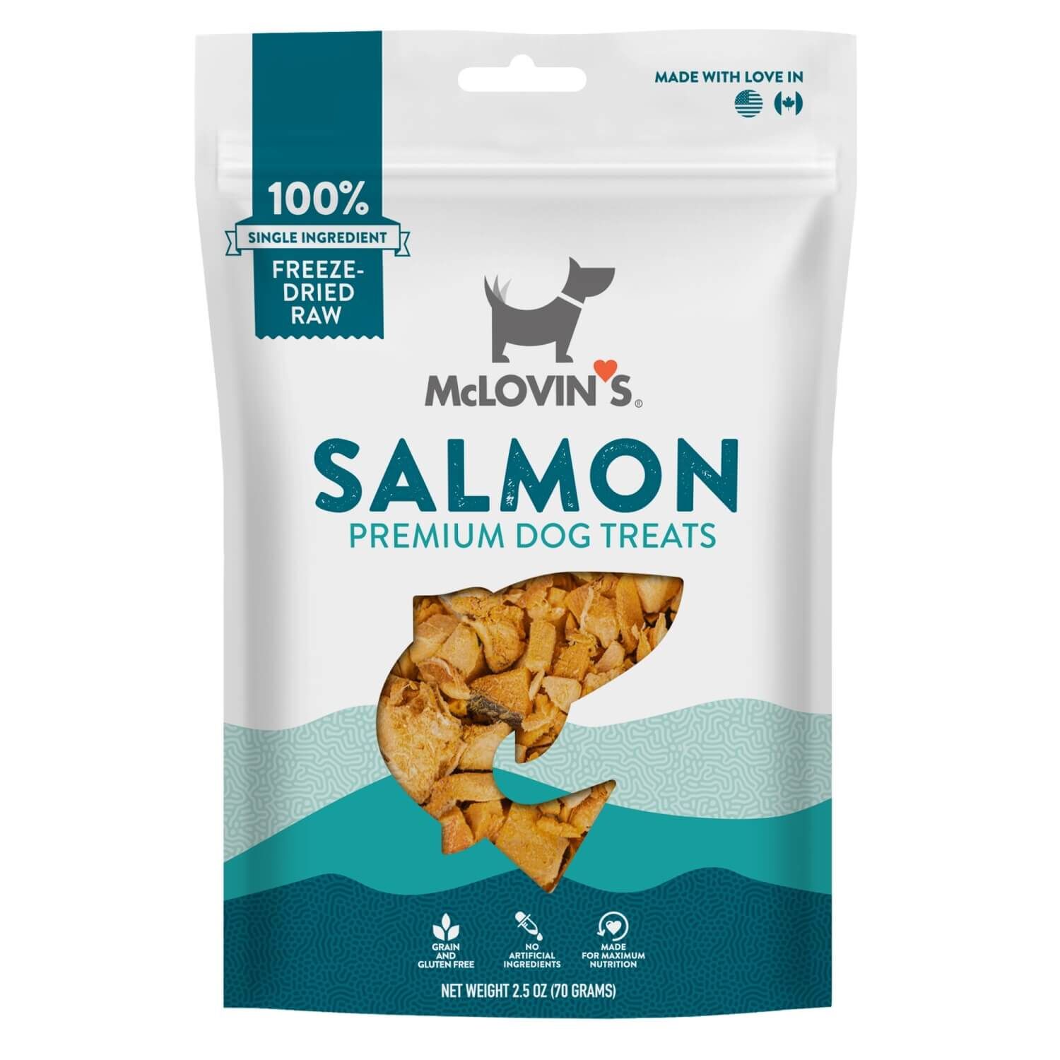 Mclovin's Single Ingredient Freeze-Dried Salmon Dog Treats, 2.5-Oz Bag