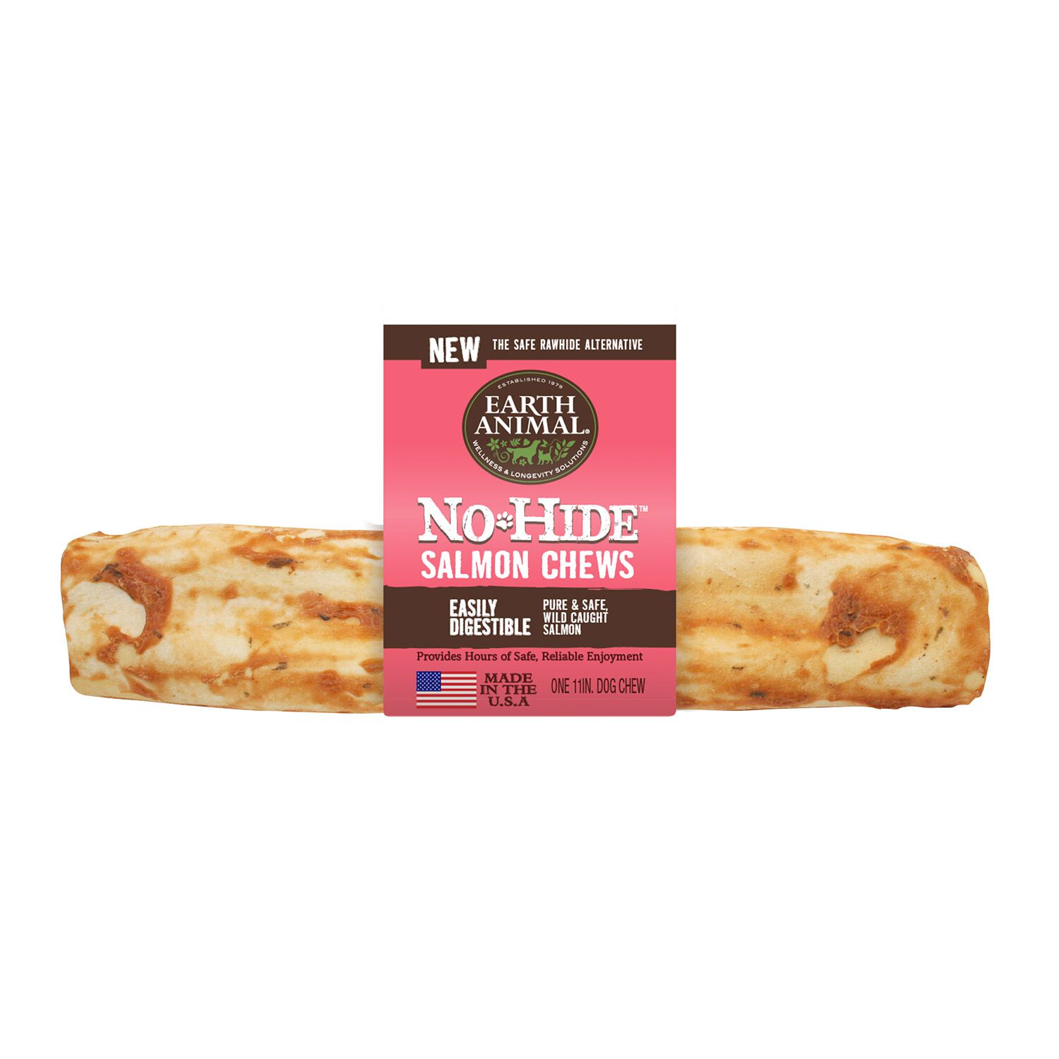 Earth Animal No-Hide Rawhide Alternative Dog Treat Chew, Wild Caught Salmon