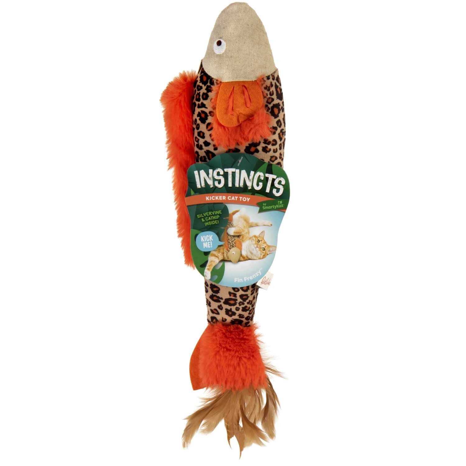 Instincts By Smartykat&reg; Fin Frenzy Crinkle Plush Kicker Cat Toy With Happynip Silvervine & Catnip
