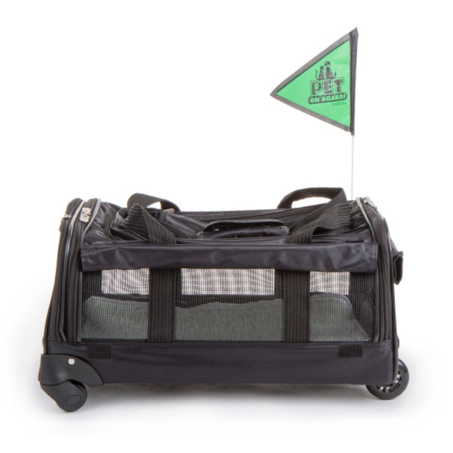 Sherpa Ultimate On Wheels Airline Approved Soft Sided Dog & Cat Carrier, Black, Large