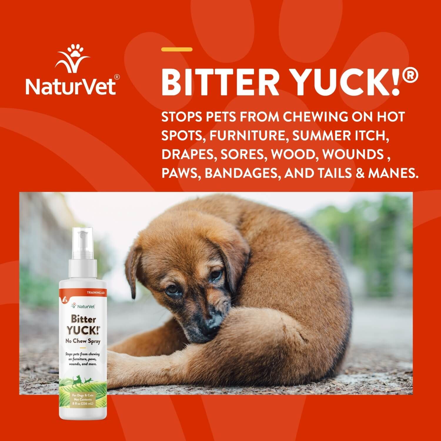 Naturvet Bitter Yuck! No Chew Spray For Dogs & Cats