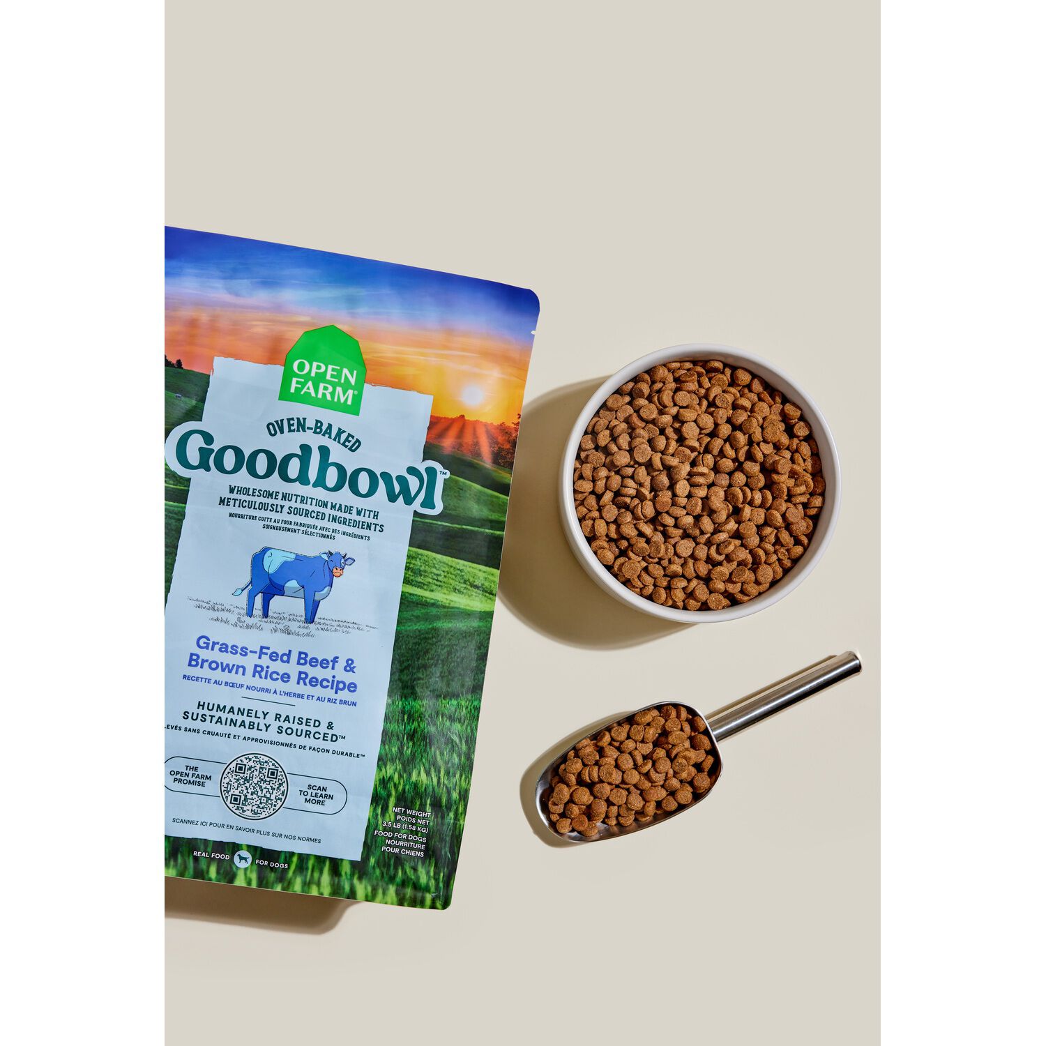 Open Farm Goodbowl Grass-Fed Beef & Brown Rice Recipe Dry Dog Food, 22Lb