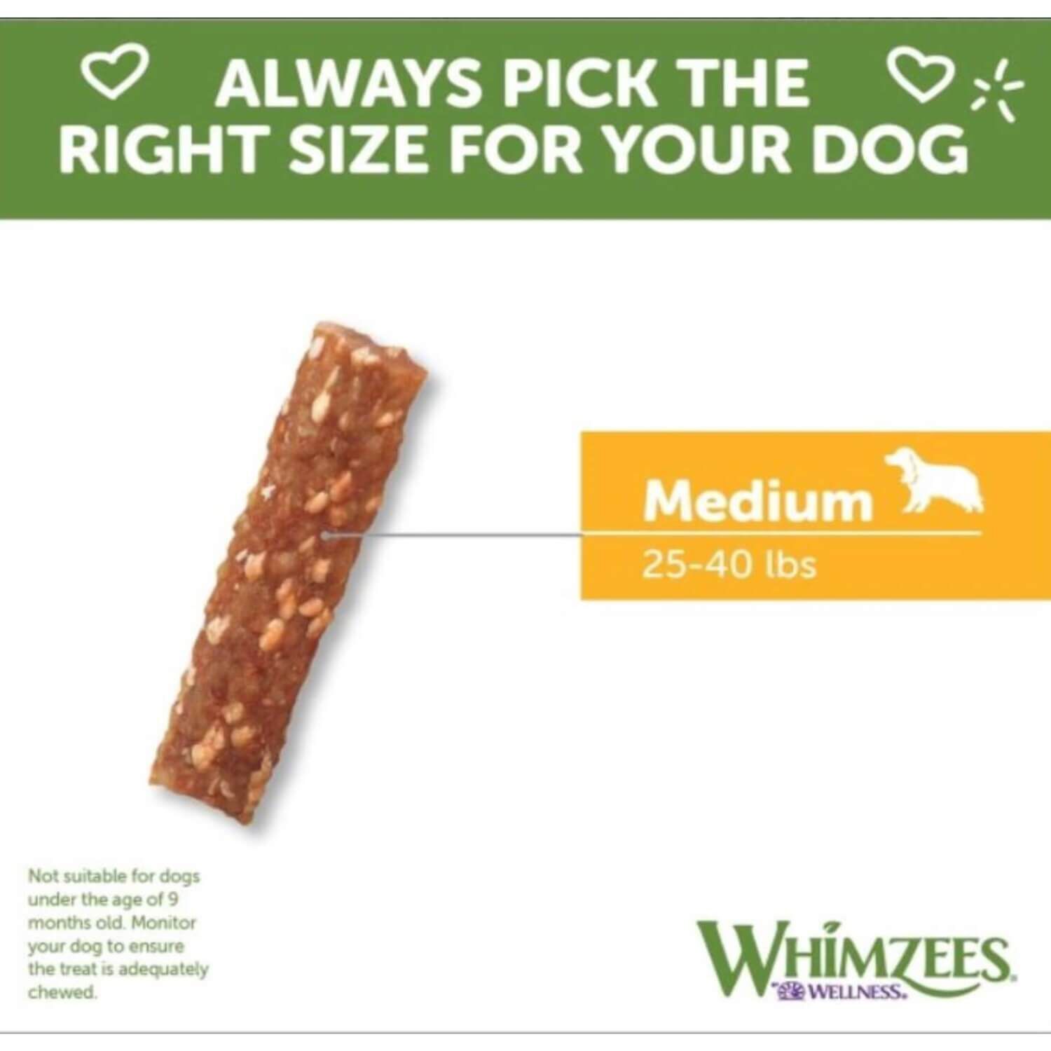 Whimzees Veggie Strip Natural Grain Free Dental Dog Treats, Medium, 1 Count