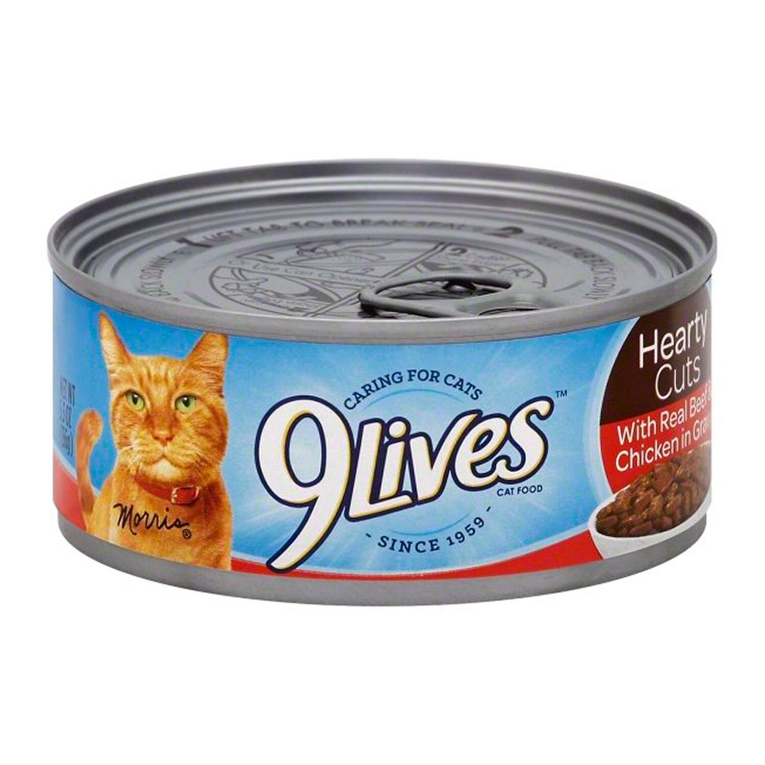 9 Lives Wet Cat Food, Hearty Cuts With Real Beef & Chicken In Gravy Recipe