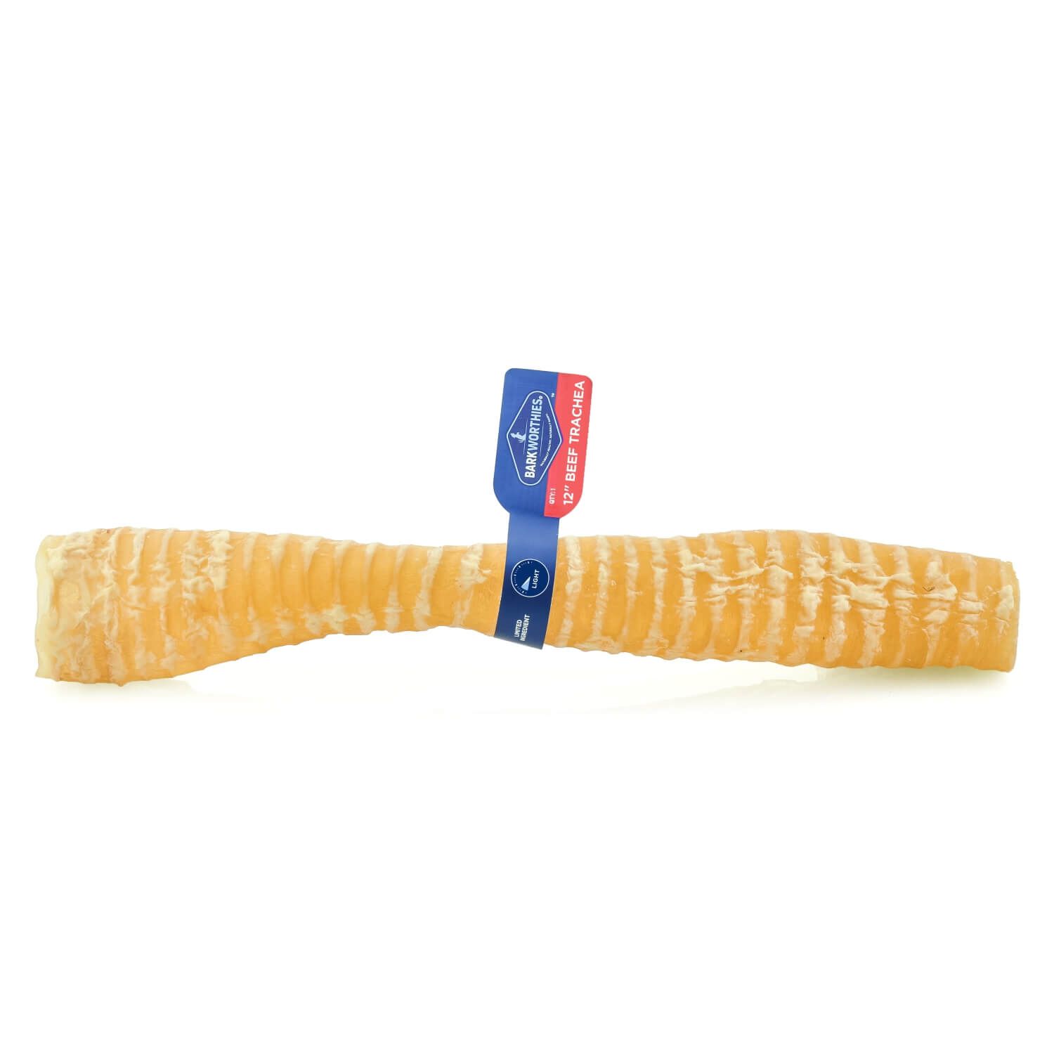 Barkworthies Beef Trachea Dog Treat, 12"
