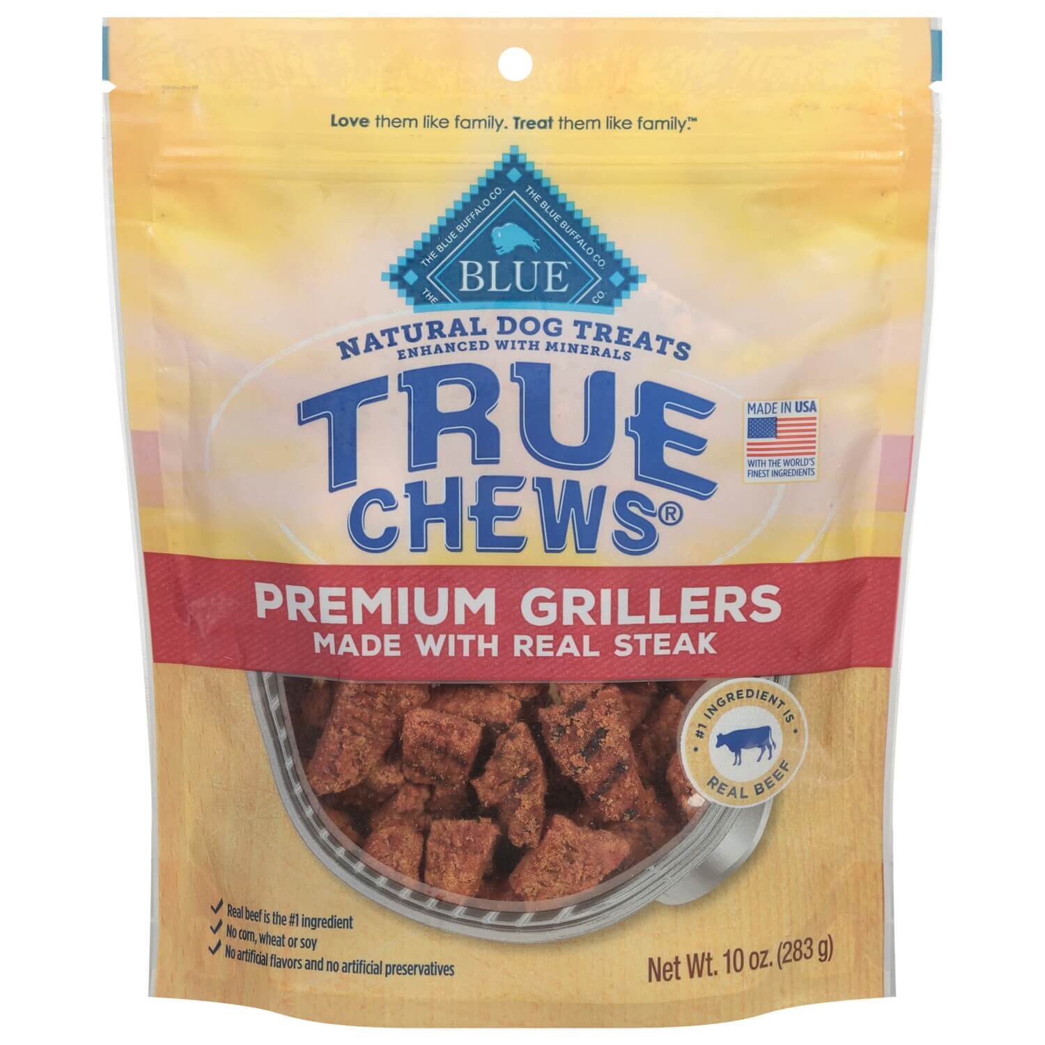 Blue Buffalo True Chews Premium Grillers  Natural Dog Treats, Steak