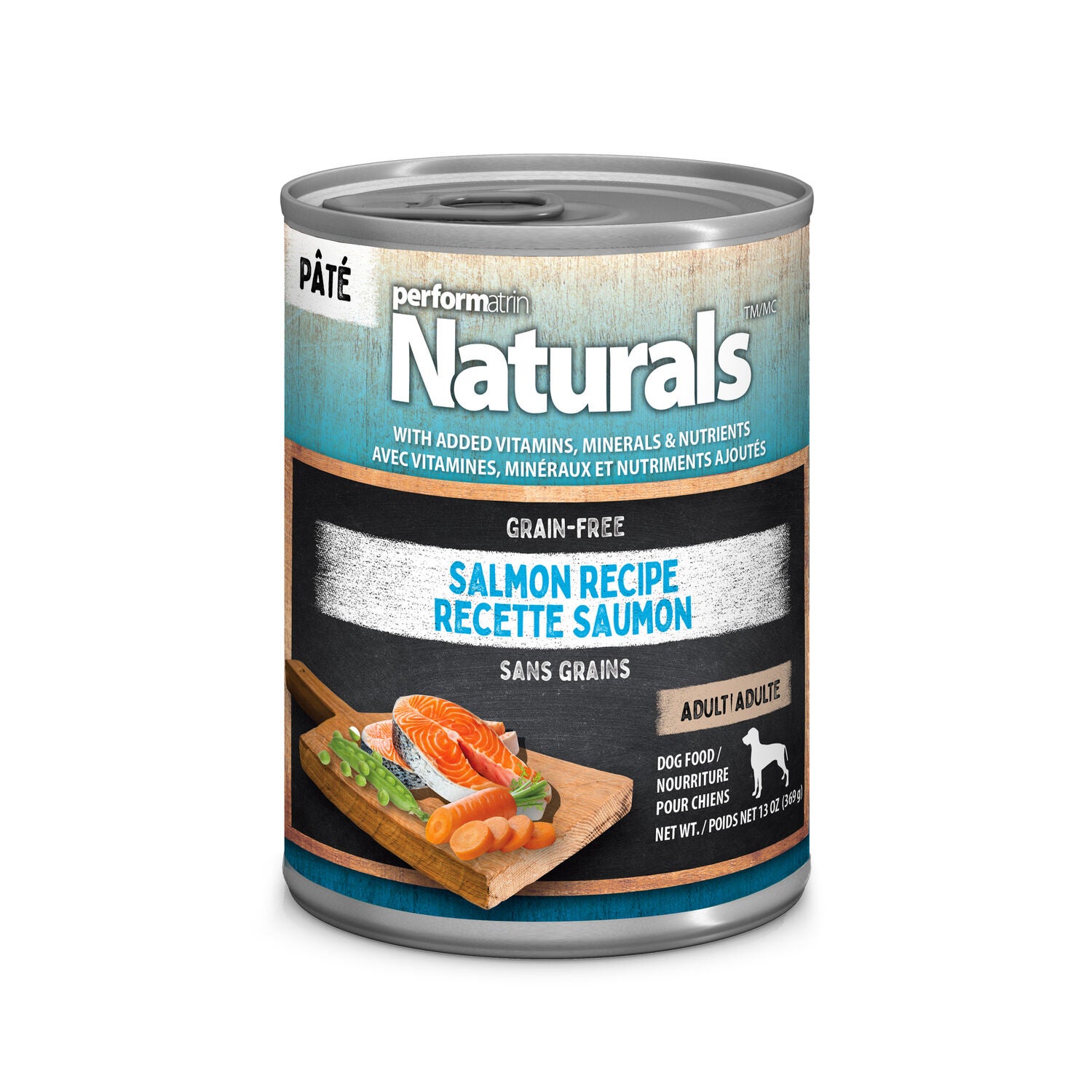 Performatrin Naturals Salmon & Veggies Recipe Pate Adult Wet Dog Food, 13-Oz Pack Of 12
