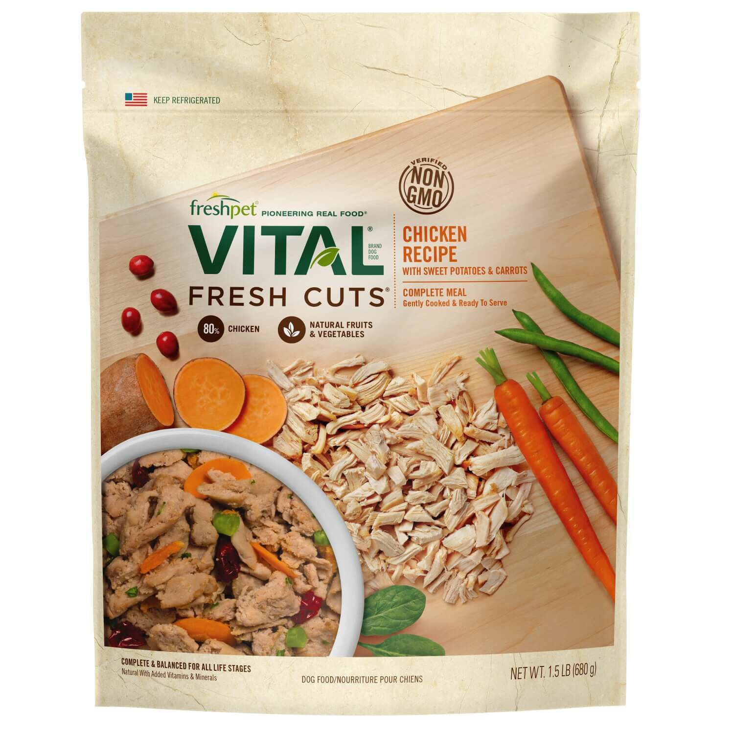 Freshpet Vital Fresh Cuts Healthy & Natural Fresh Dog Food, Chicken Recipe