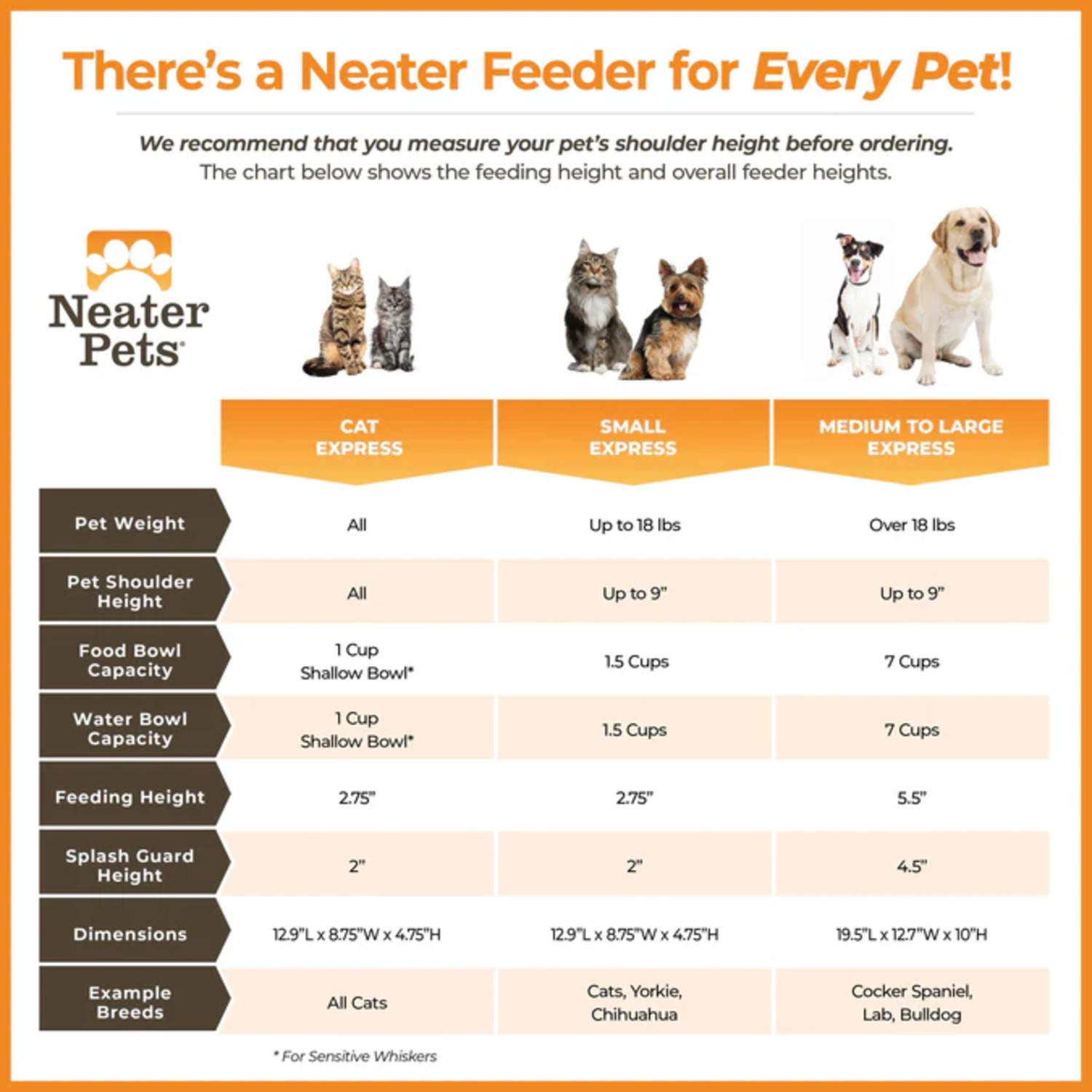 Neater Pets Neater Feeder Express Elevated Cat Feeder With Stainless Steel Bowls, Grey