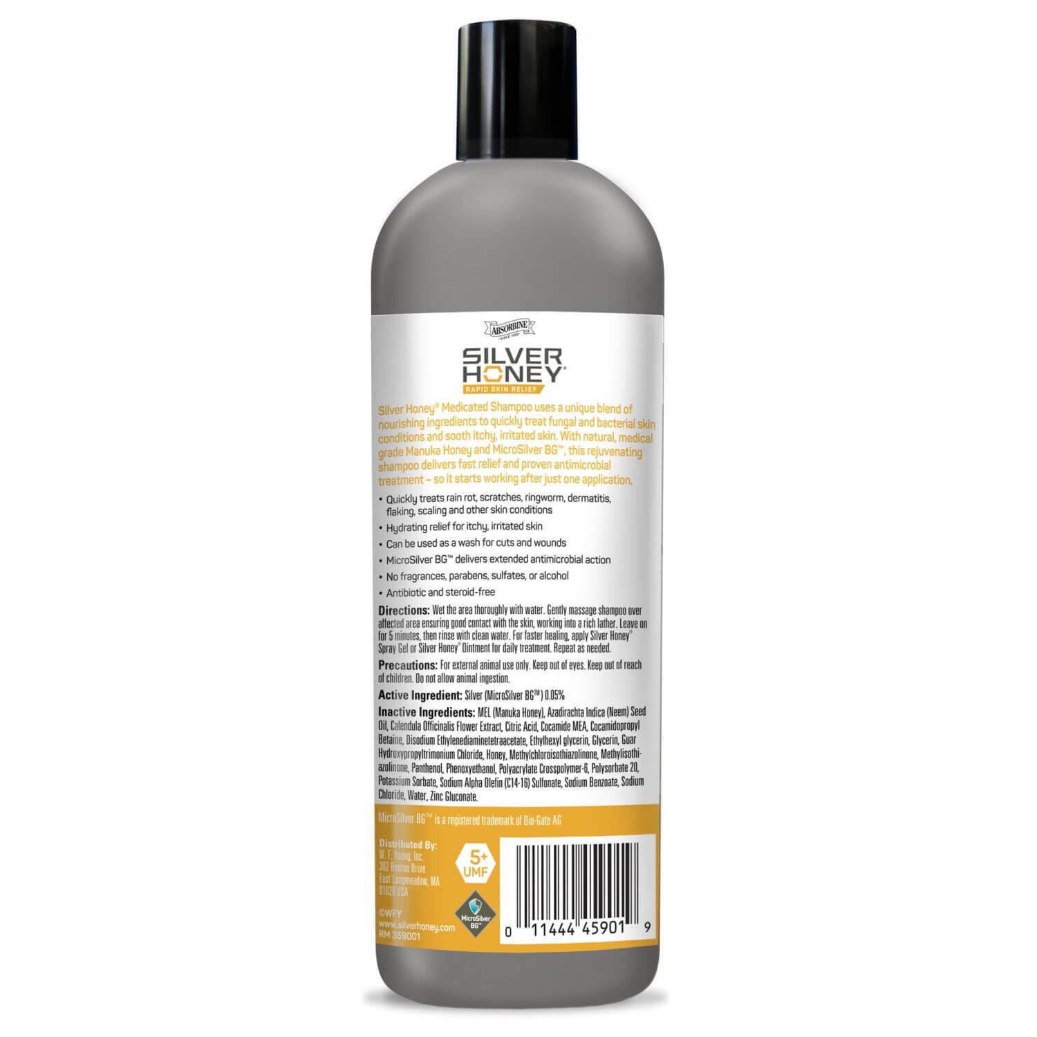 Silver Honey Rapid Skin Relief Medicated Shampoo, 16 Oz Bottle