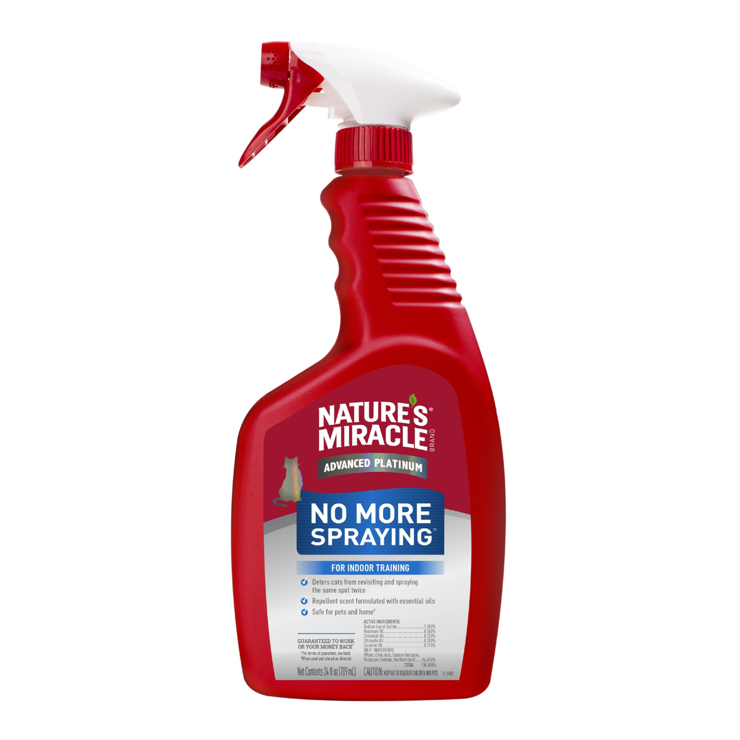 Nature's Miracle Advanced Platinum No More Spraying Indoor Cat Repellent Training Spray, 24Oz
