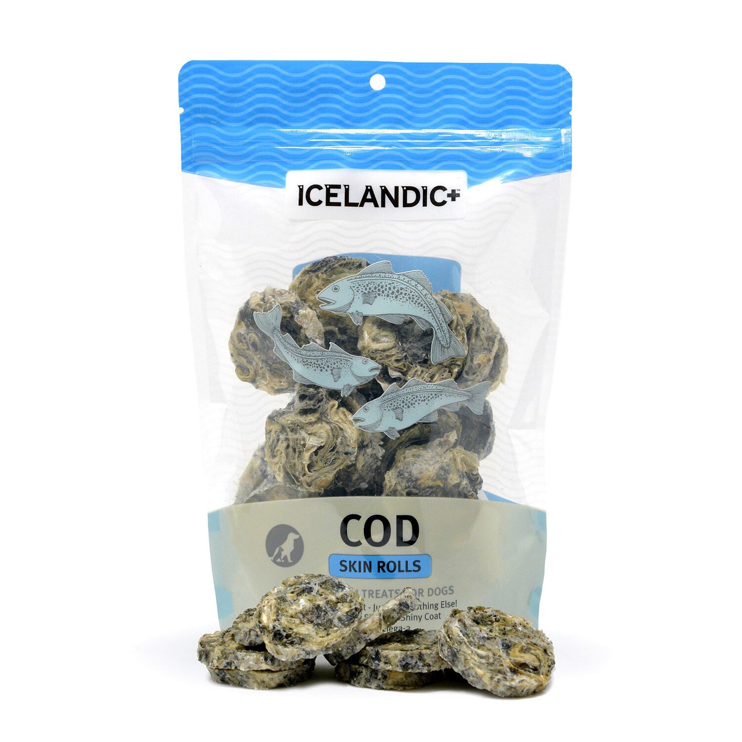 Icelandic+ Cod Fish Skin Rolls Natural Dog Treat
