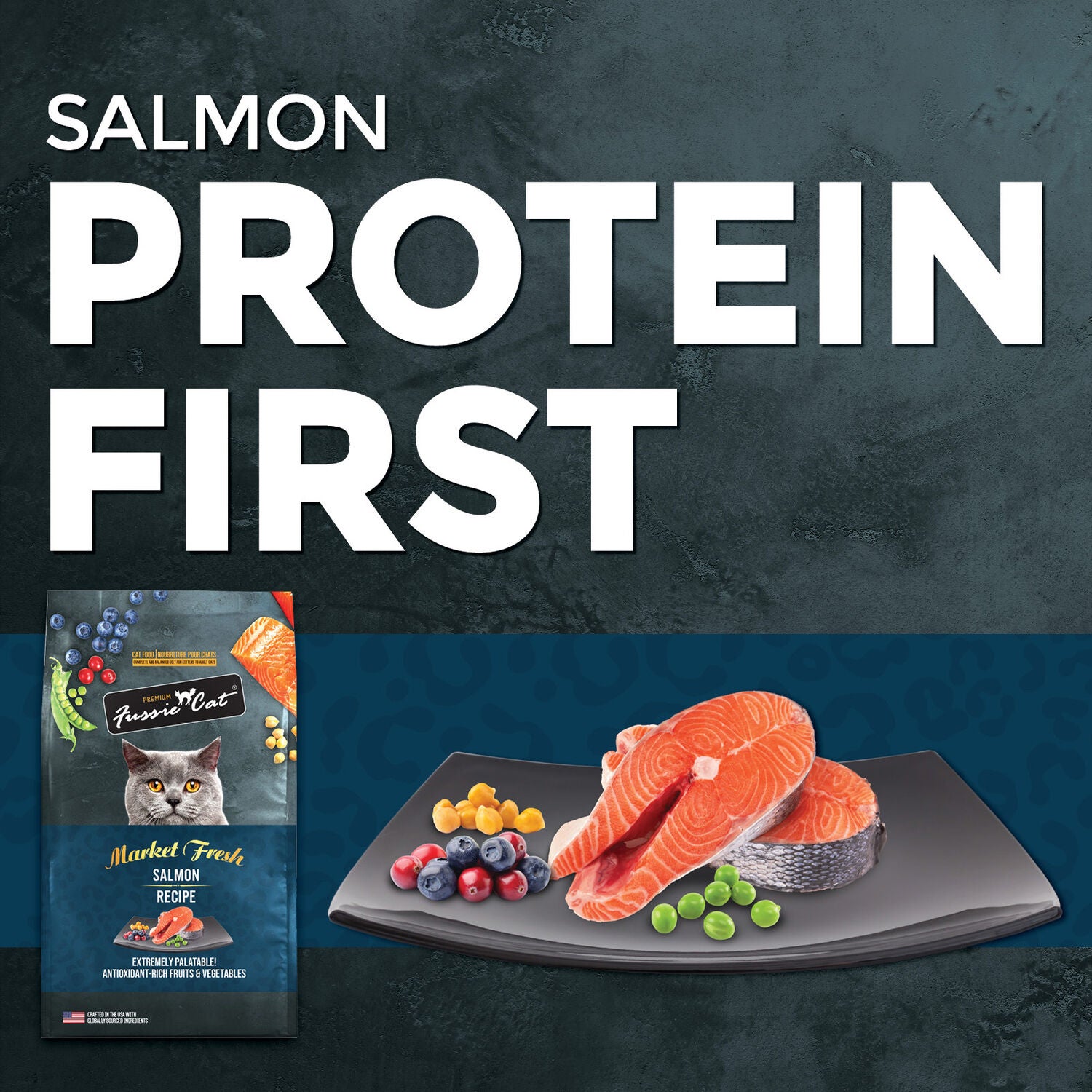Fussie Cat Market Fresh Grain Free Salmon Recipe Dry Cat Food, 10Lb