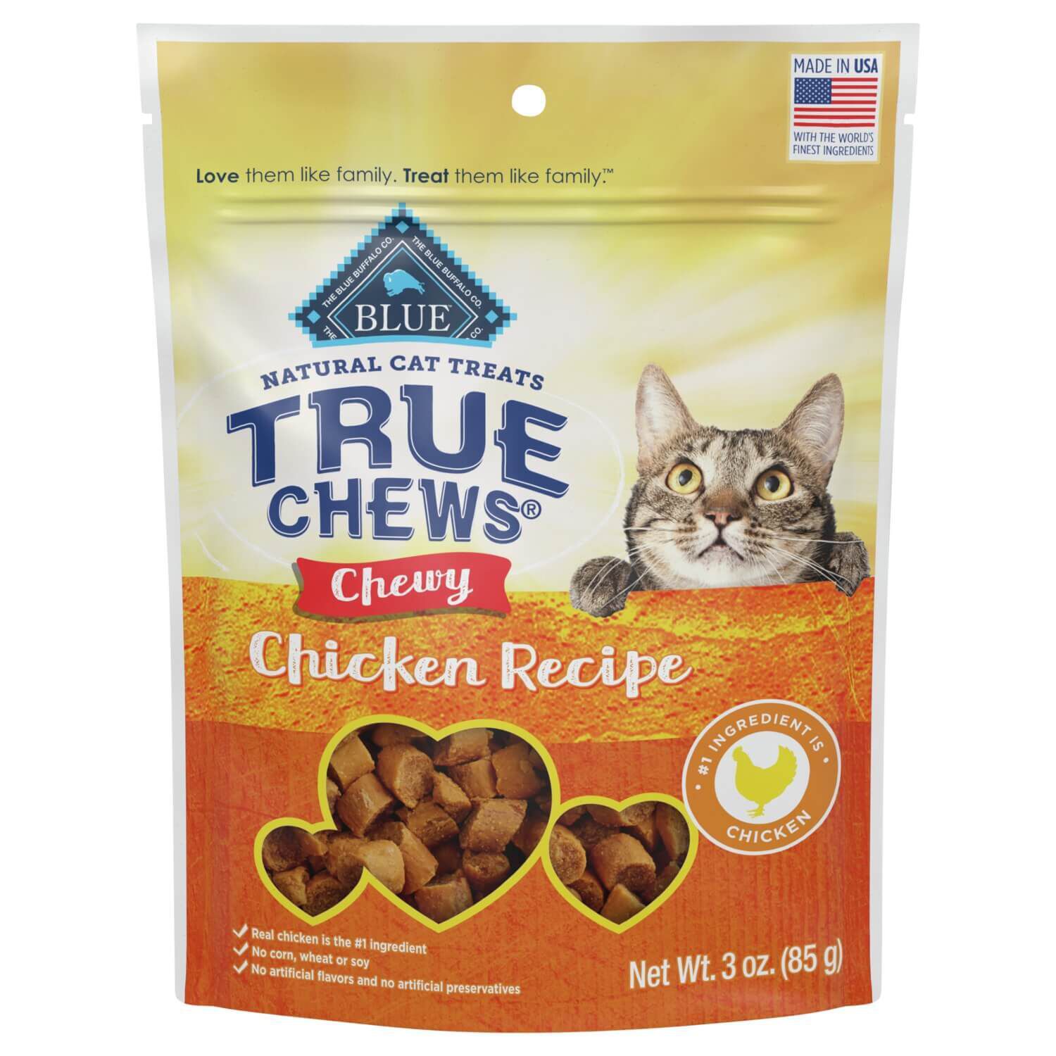 Blue Buffalo True Chews Natural Chewy Cat Treats, Chicken