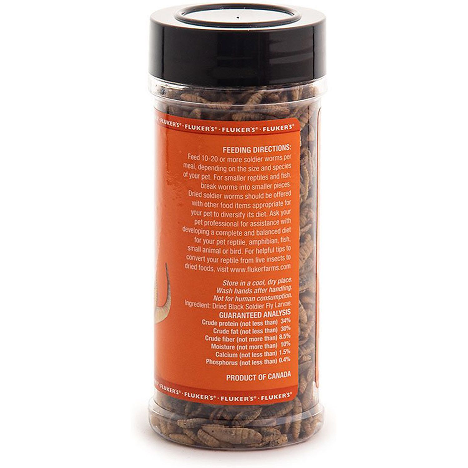Fluker's Dried Soldierworms Reptile Food, 2.2-Oz