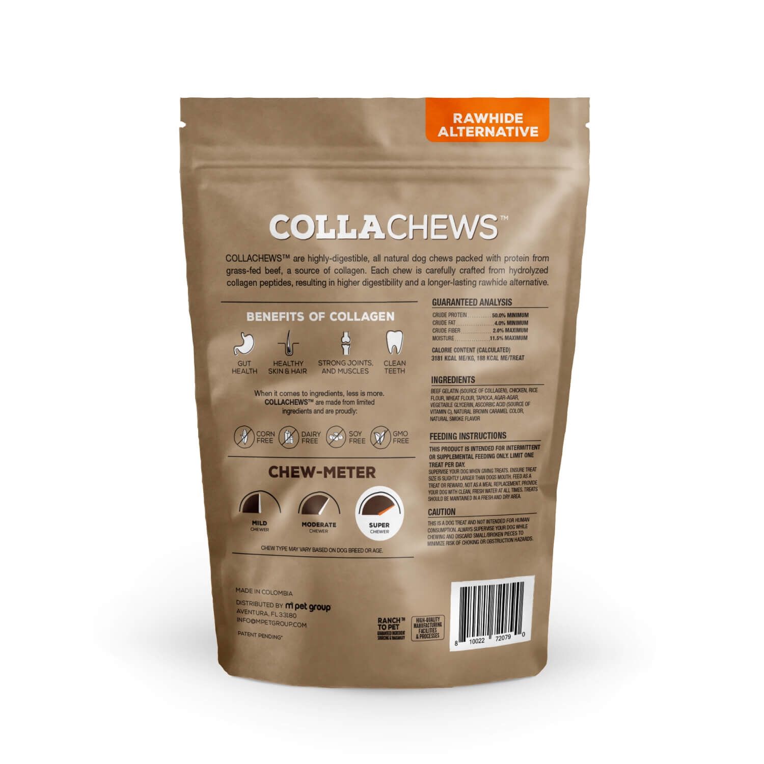 Collachews 6" Collagen Roll Chicken Flavor Dog Treats