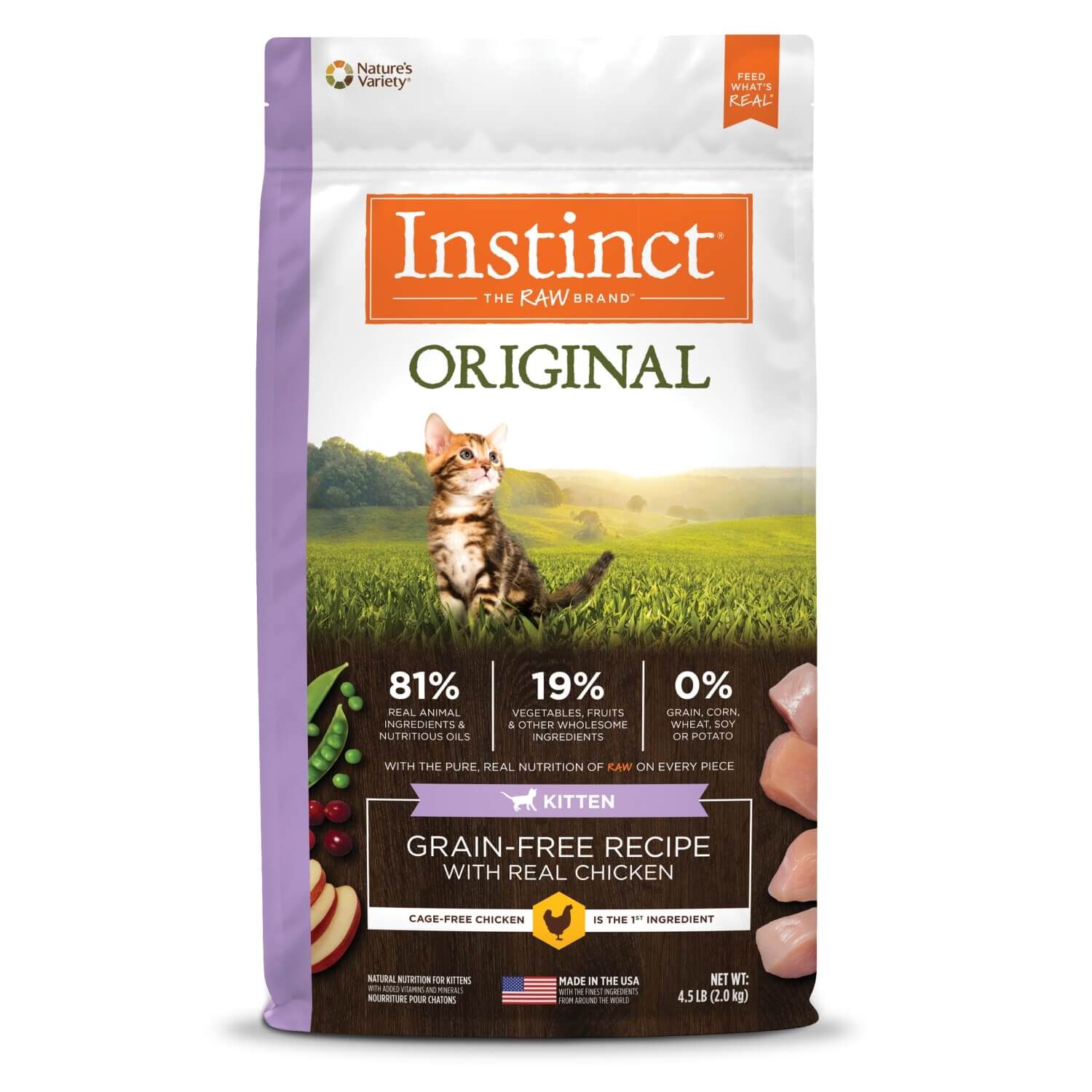 Instinct Original Kitten Grain-Free Recipe With Real Chicken Dry Cat Food