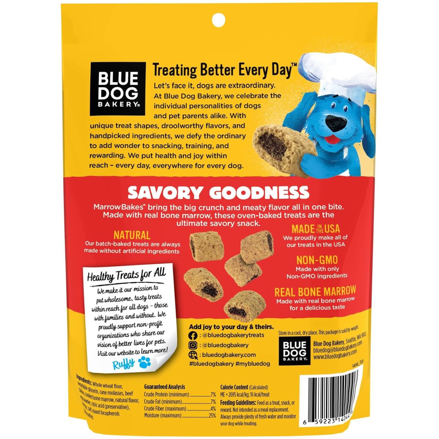 Blue Dog Bakery Marrow Bakes Baked Dog Treats, 12Oz