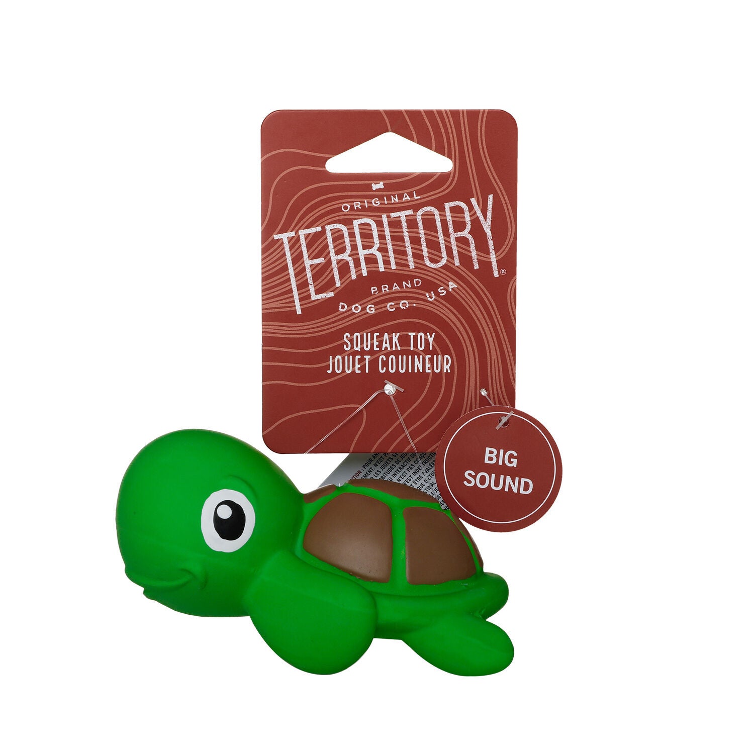 Territory Natural Rubber Turtle Squeaker Dog Toy, 5"