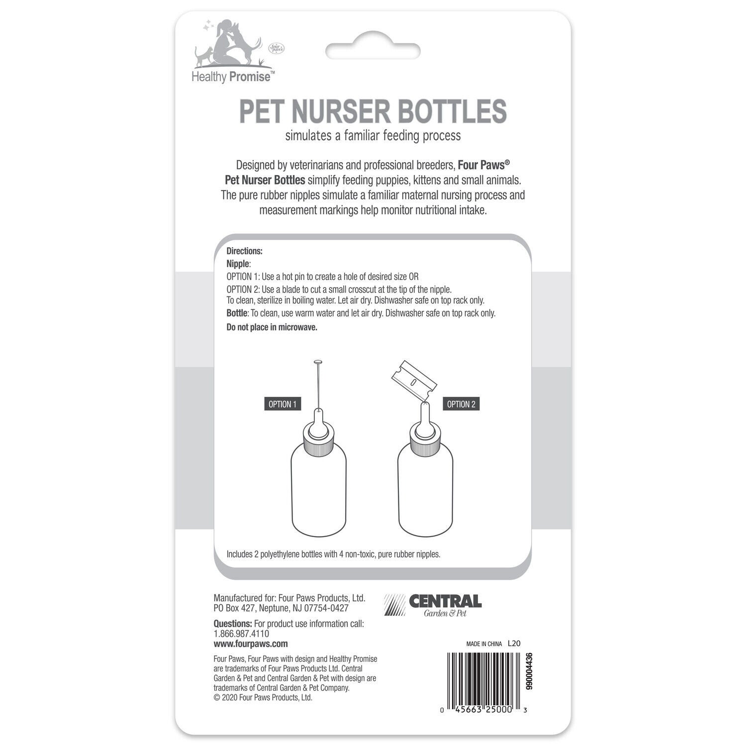 Four Paws Healthy Promise Pet Nurser Bottles, 2 Pack