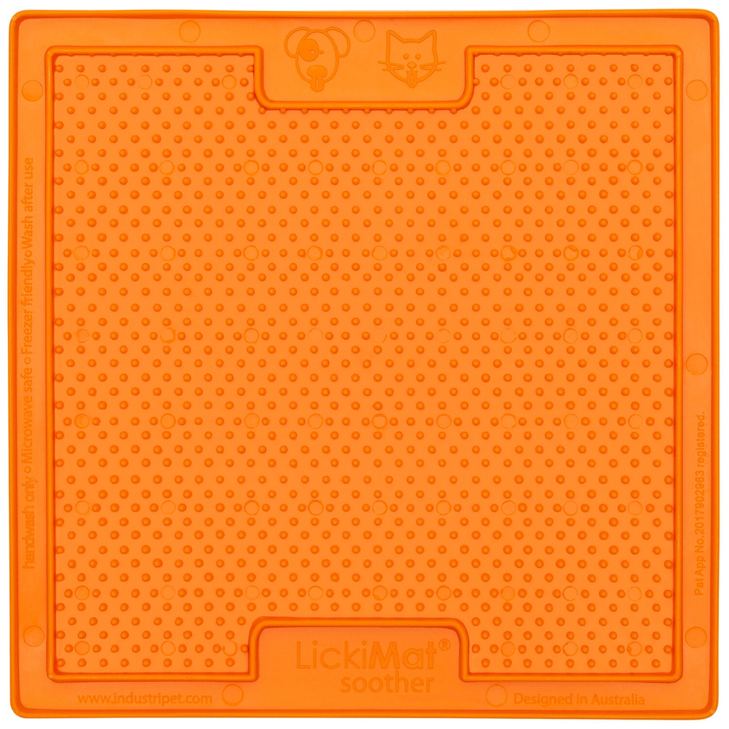 Lickimat Soother Classic Lickmat & Slow Feeder For Small To Medium Sized Dogs - Orange