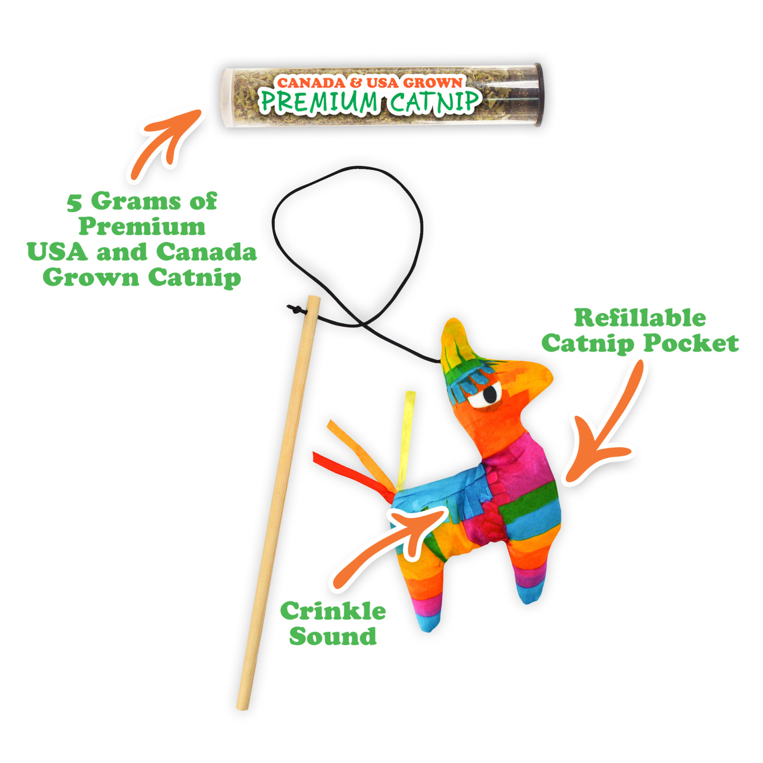 Meowijuana Get Smashed Llama Pinata Refillable Catnip Wand Cat Toy